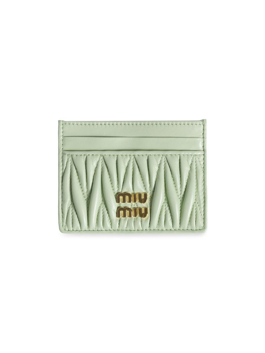 Miu Miu Matelassé Nappa Leather Card Holder | Saks Fifth Avenue