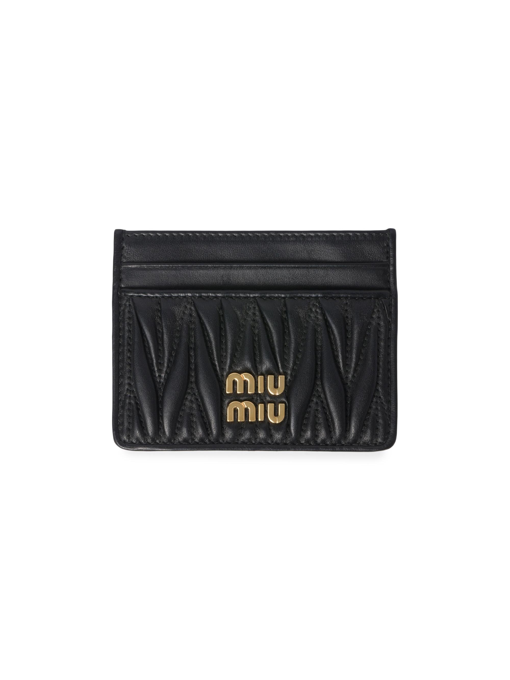 小物 MIU MIU black leather wallet Miu Miu Leather Wallet | Black | FARFETCH