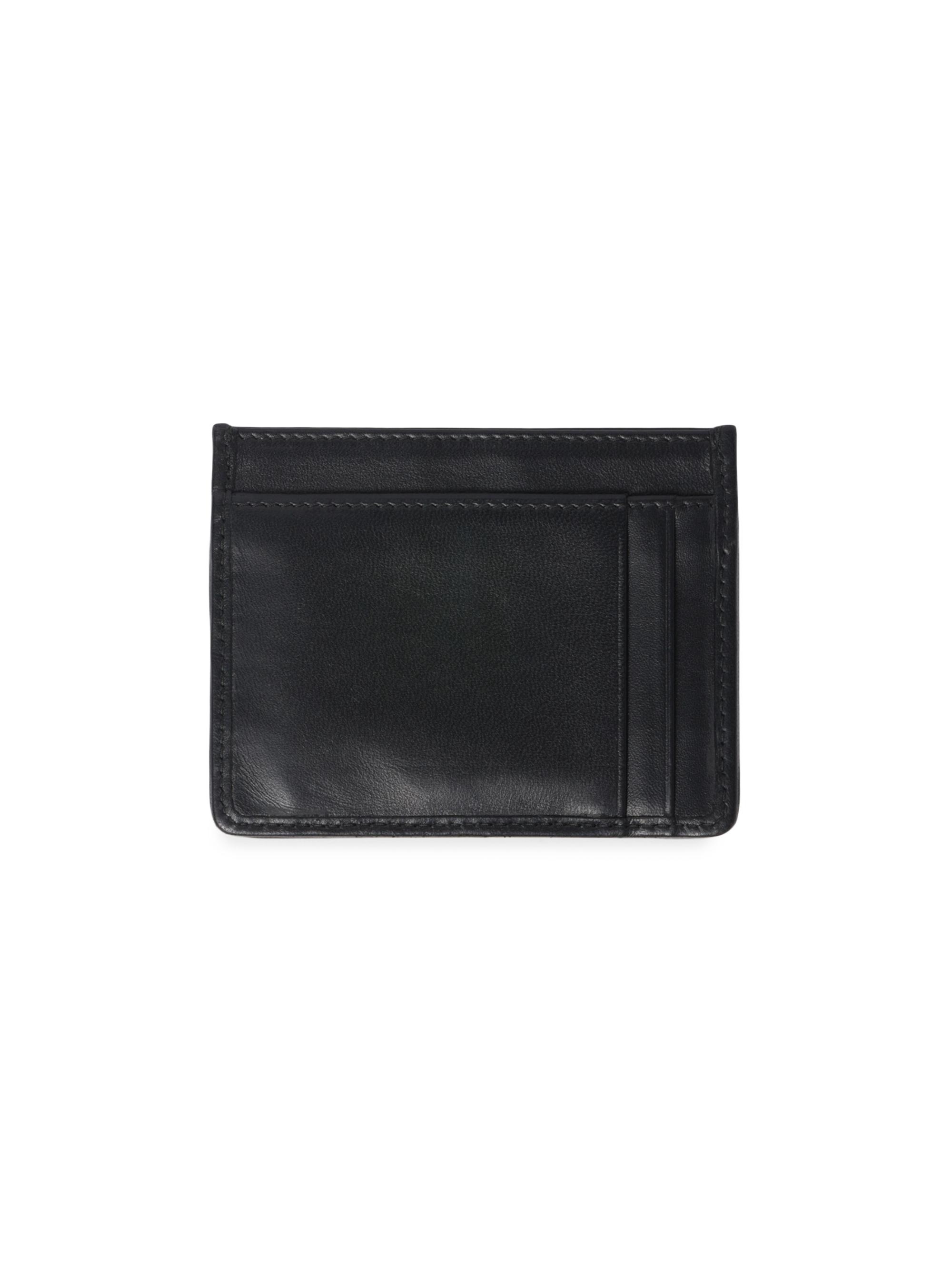 Miu Miu Women's Matelassé Nappa Leather Card Holder - Black - back view in Black