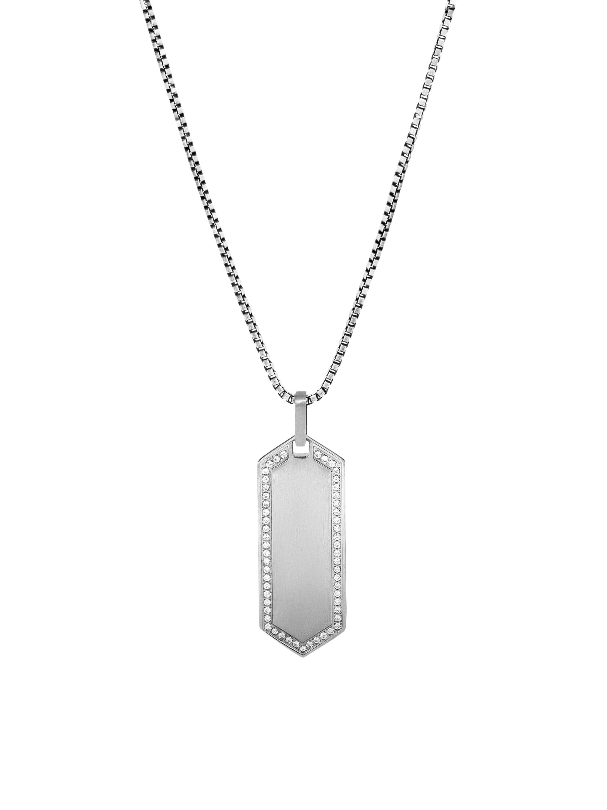 Tateossian Men's  x Lamborghini Hex Titanium-Enamel & Diamond 0.43 TCW Necklace - Silver