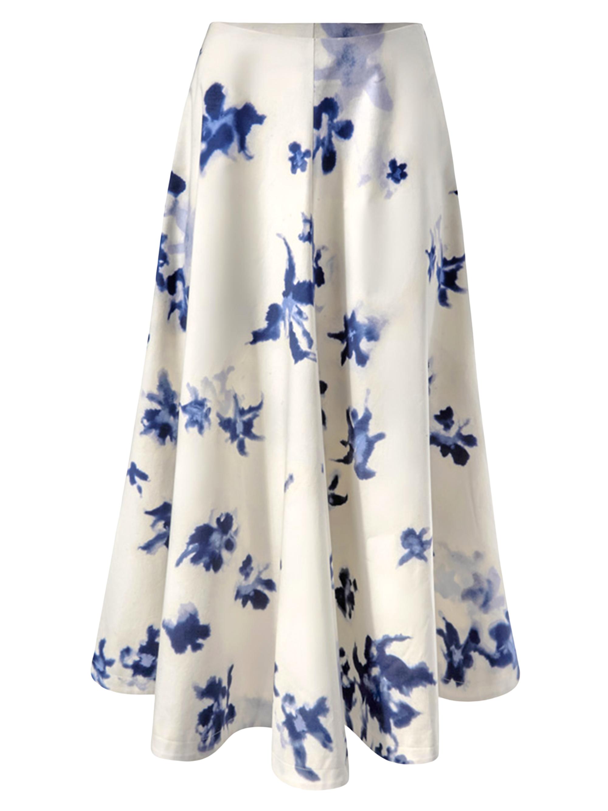 Altuzarra Women's Varda Floral Stretch-Cotton Midi-Skirt - Berry Blue Flowers