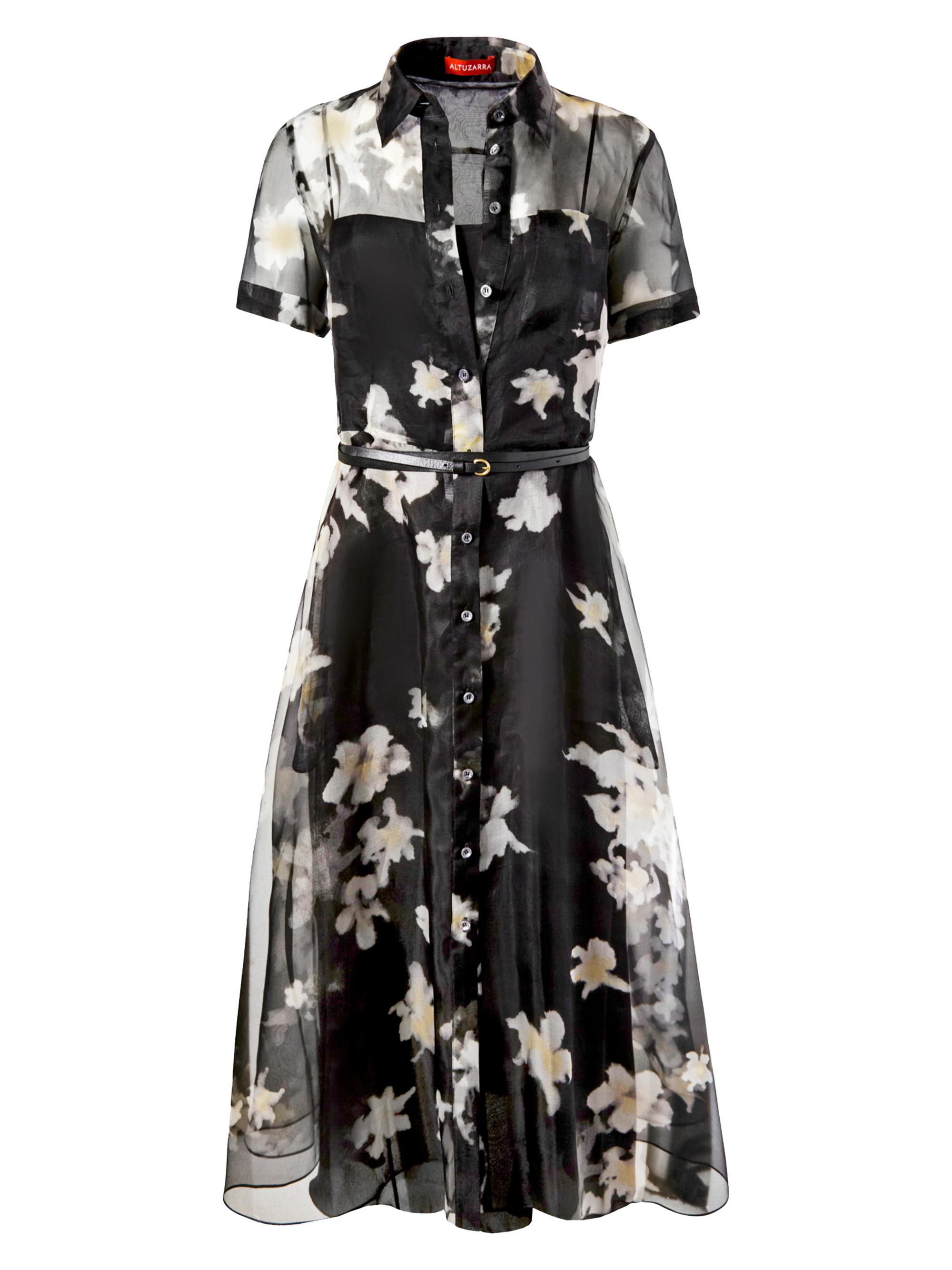 Altuzarra Women's Kiera Floral Silk Midi-Dress - Black Inky Flowers