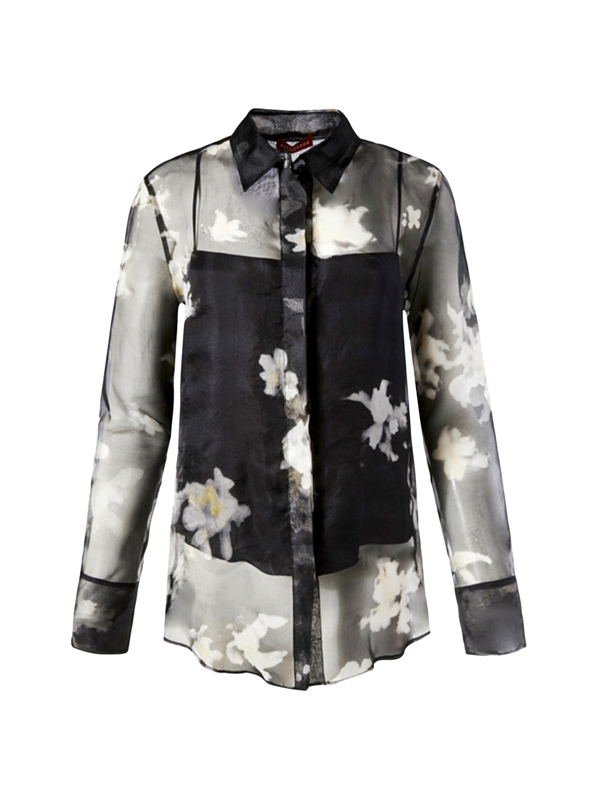 Altuzarra Women's Chika Floral Silk Shirt - Black Inky Flowers