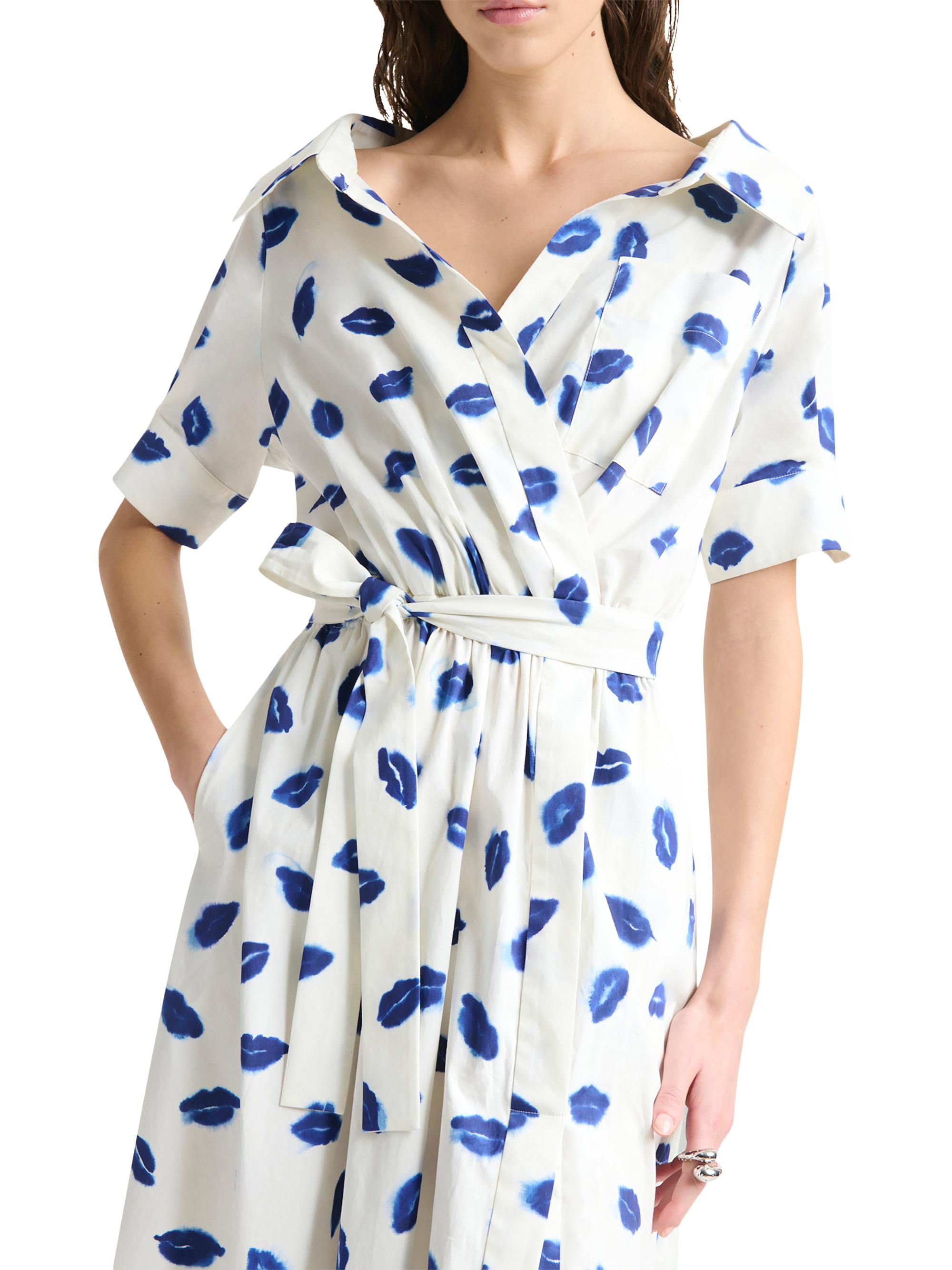 Altuzarra Lydia Lip-Print Stretch-Cotton Midi-Dress | Saks Fifth