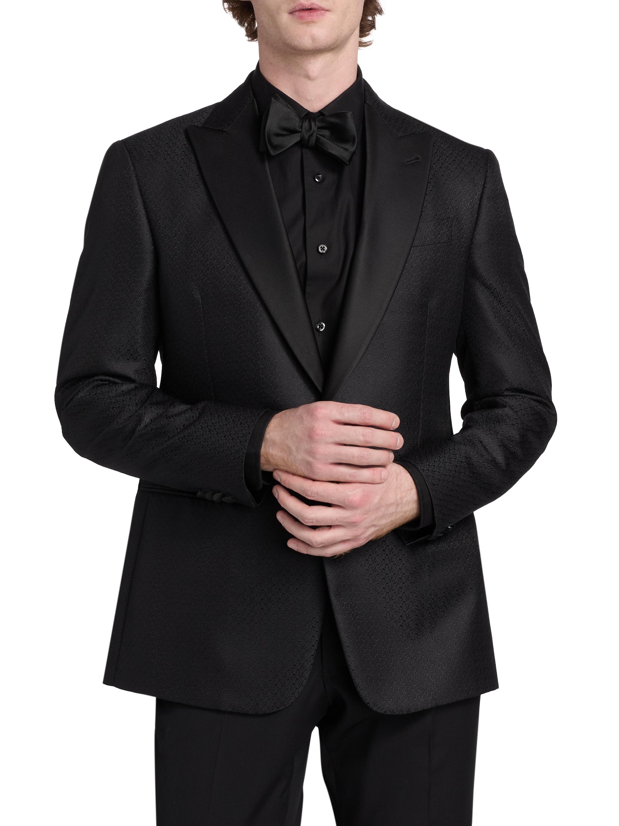Giorgio Armani Men's Printed Dinner Jacket - Black | Thumbnail 3