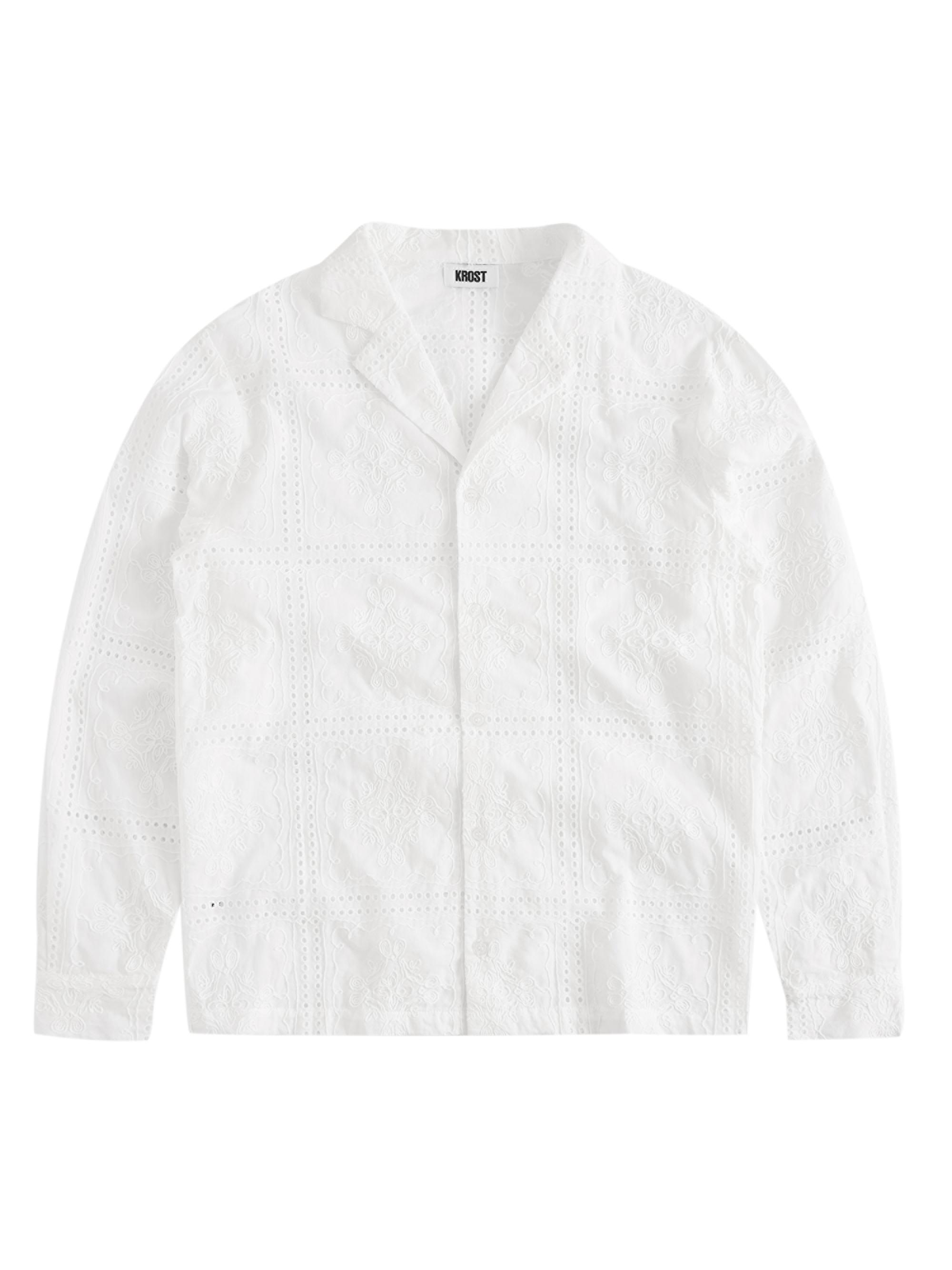 Krost Men's Montauk Embroidered Shirt - White
