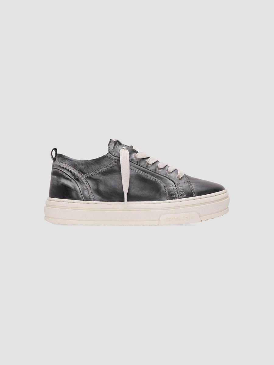 Represent HTN Low-Top Distressed Leather Sneakers | Saks Fifth Avenue