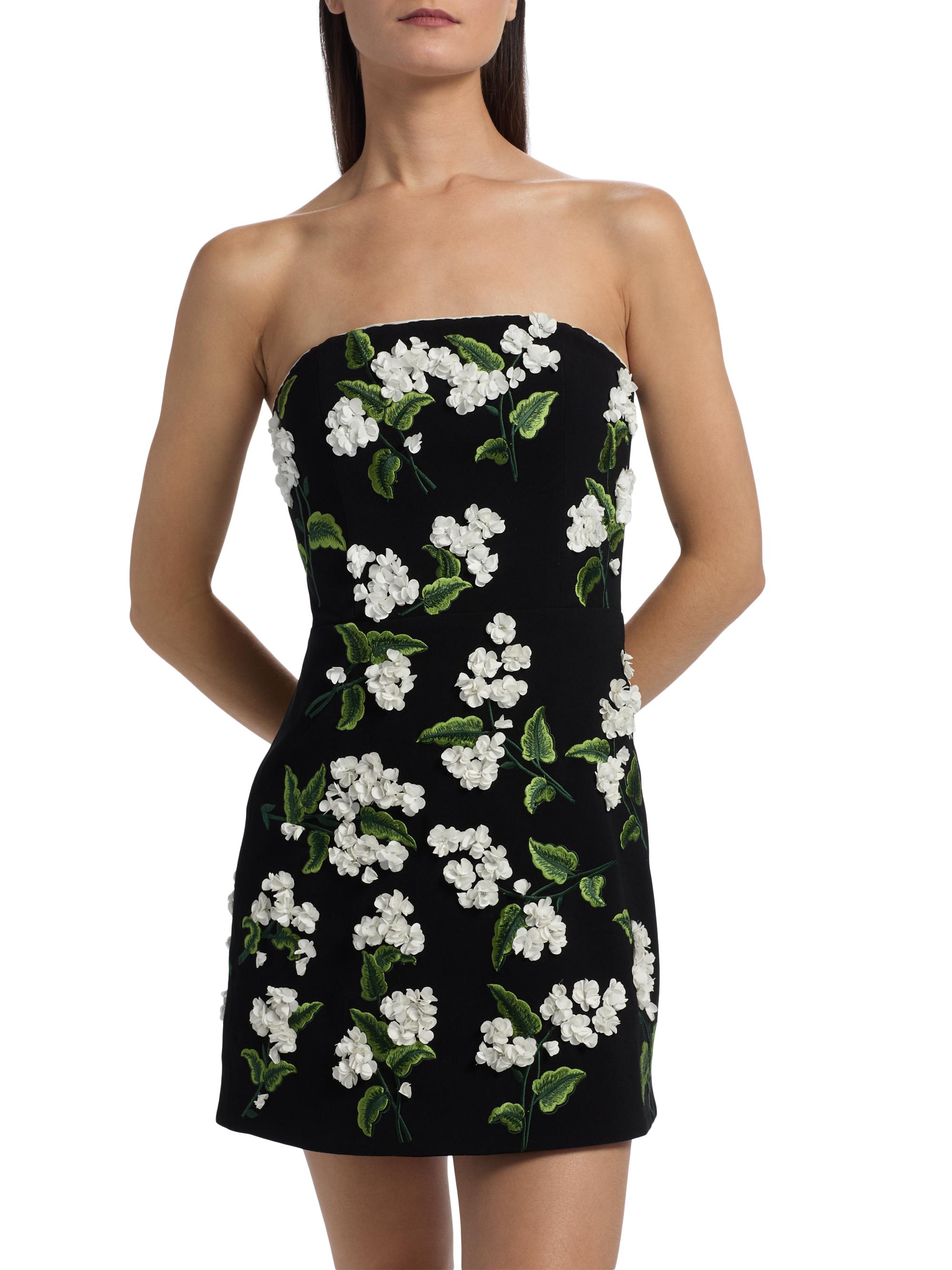 Velia Floral Appliqué Bandeau Minidress
