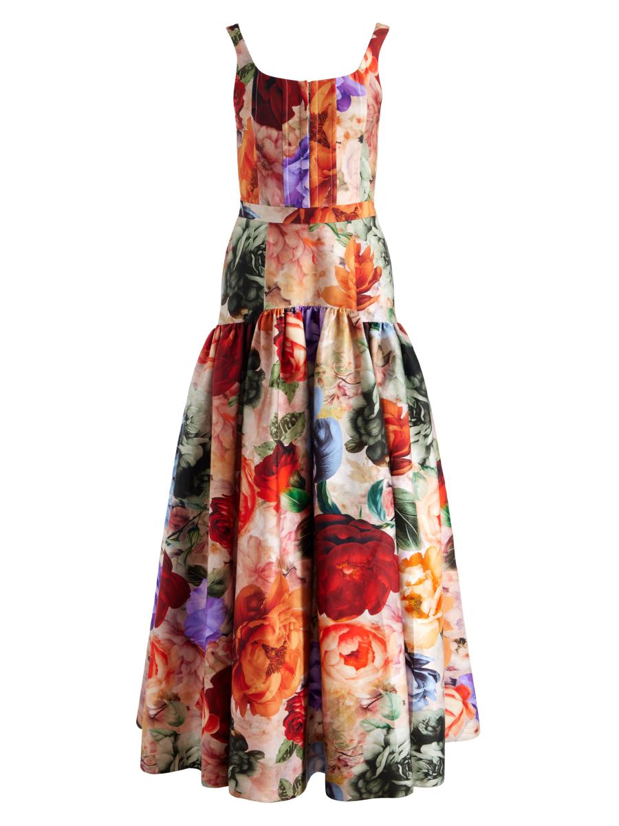 【Alice+Olivia】DIANA 花柄 ドロップウエスト マキシドレス Alice + Olivia Diana Floral Drop Waist Maxi Dress | Saks