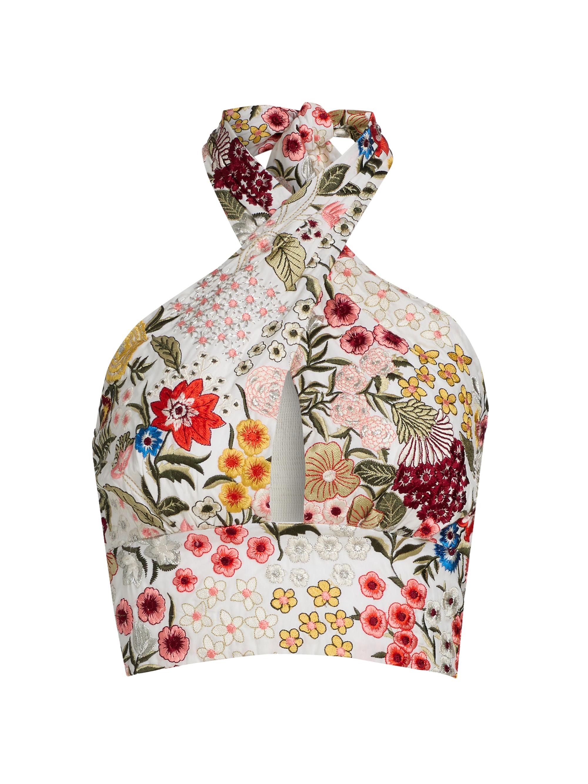 新品 alice+olivia ボタニカルプリント×刺繍テープ ボヘミアンパンツ 新品 alice+olivia ボタニカルプリント×刺繍テープ ボヘミアンパンツ