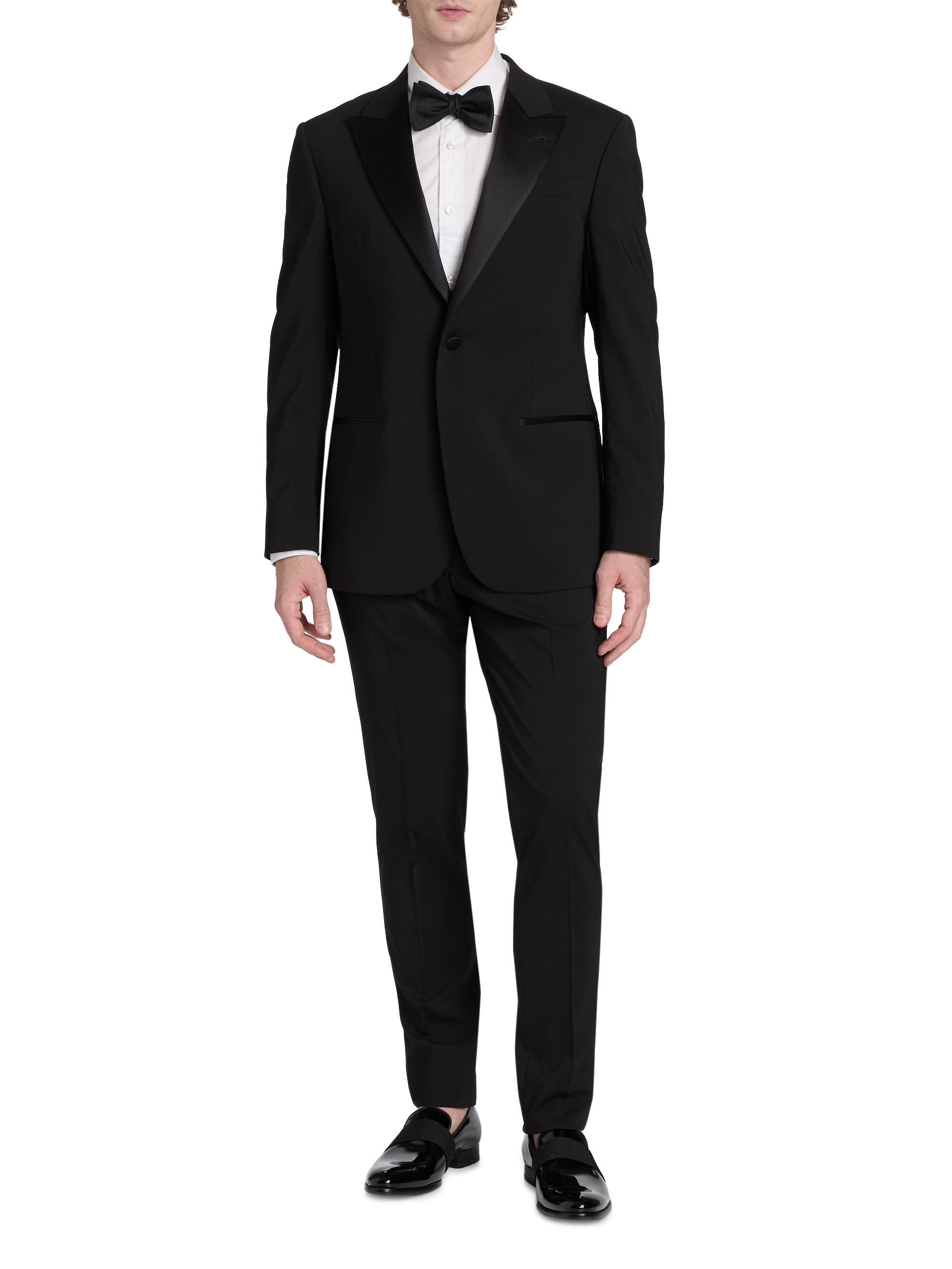 Emporio Armani Men's Satin-Lapel Wool Tuxedo - Black Beauty | Thumbnail 3