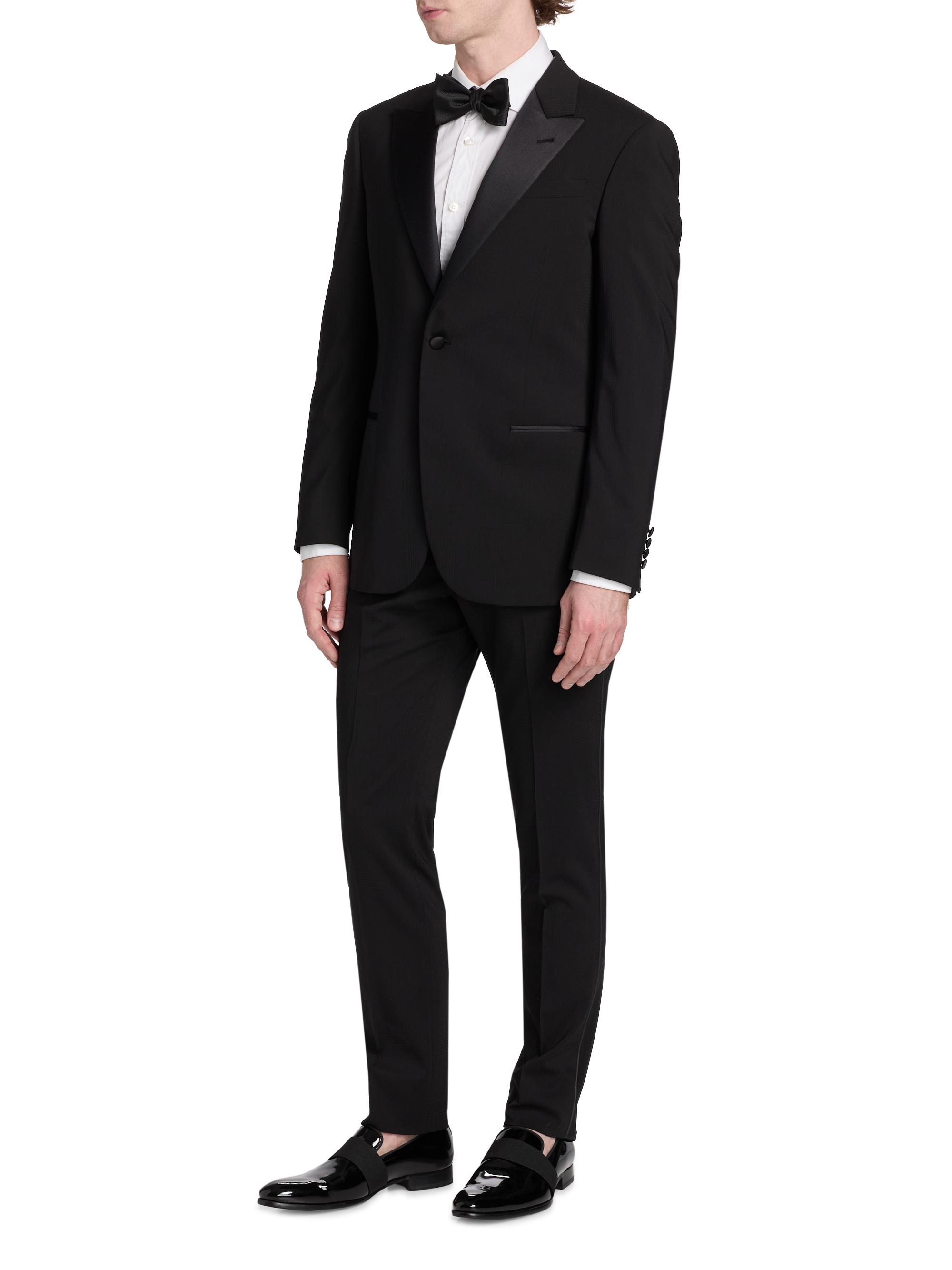 Emporio Armani Men's Satin-Lapel Wool Tuxedo - Black Beauty | Thumbnail 4