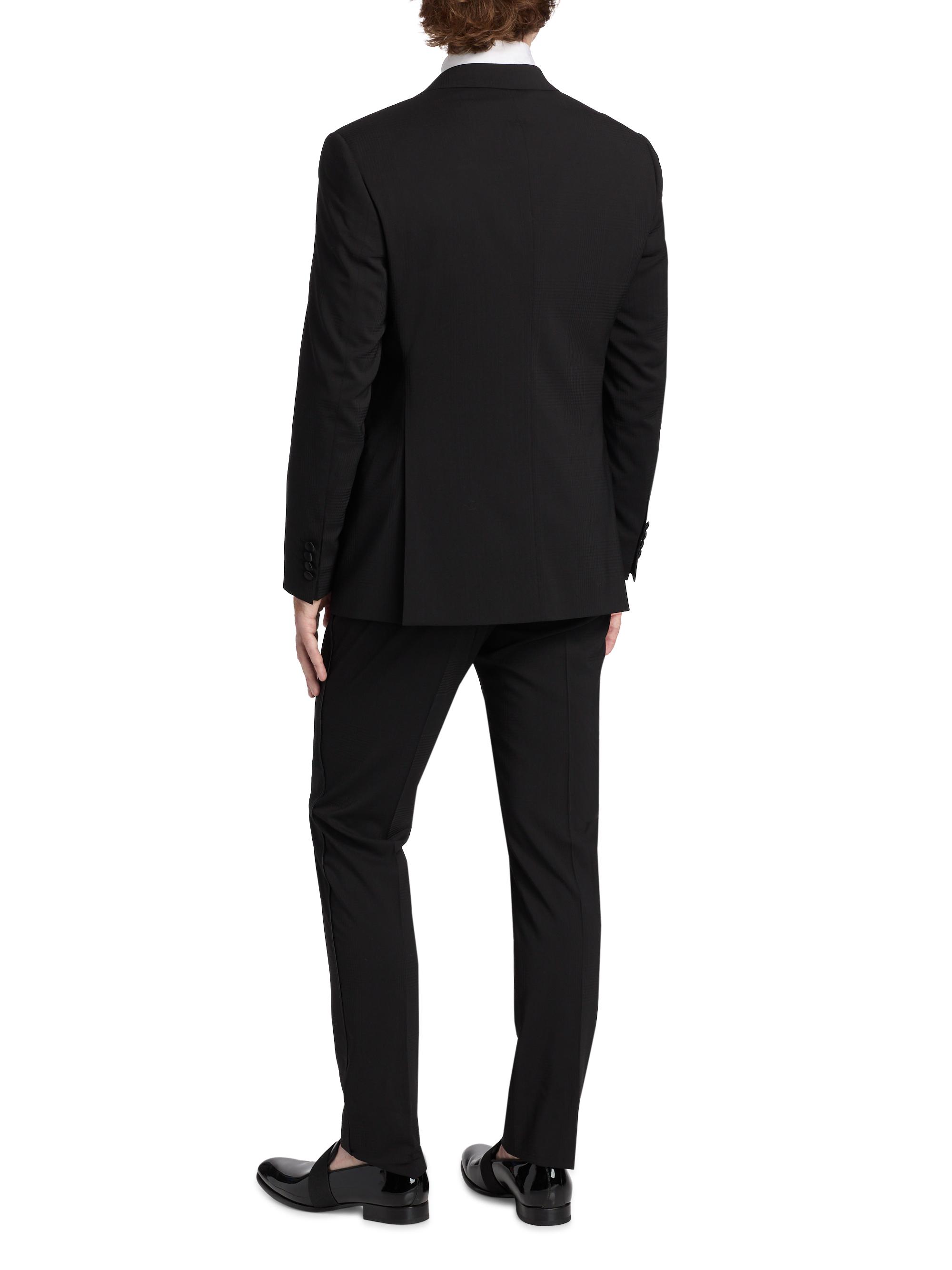 Emporio Armani Men's Satin-Lapel Wool Tuxedo - Black Beauty | Thumbnail 5