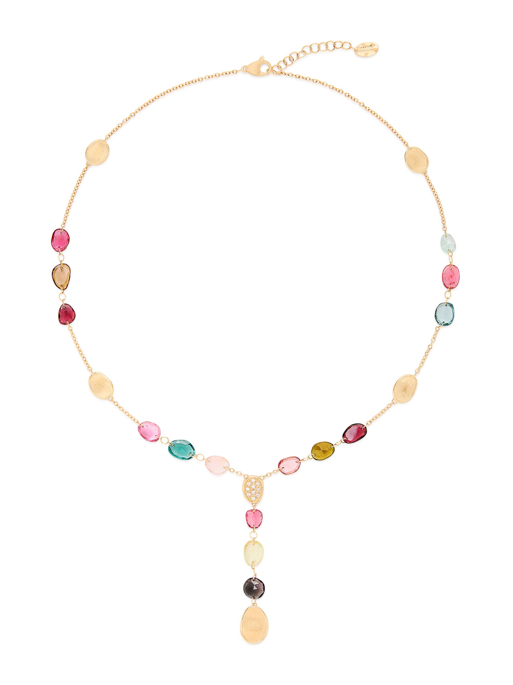 Marco Bicego Women's Lunaria 18K Yellow Gold, Tourmaline & 0.08 TCW Diamond Lariat Necklace - Yellow Gold