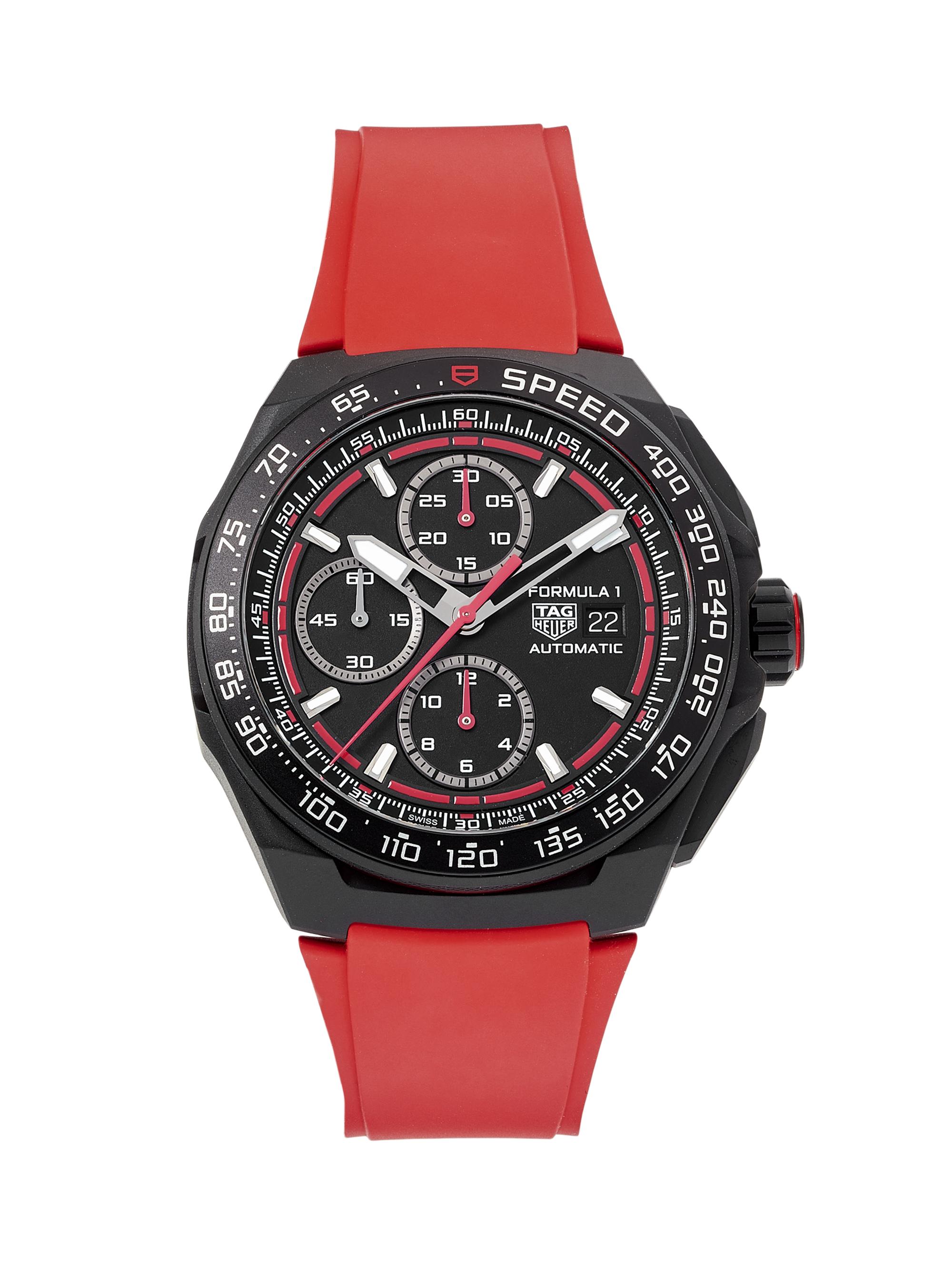 TAG Heuer Men's Formula 1 Titanium & Rubber Chronograph Watch/44MM - Red
