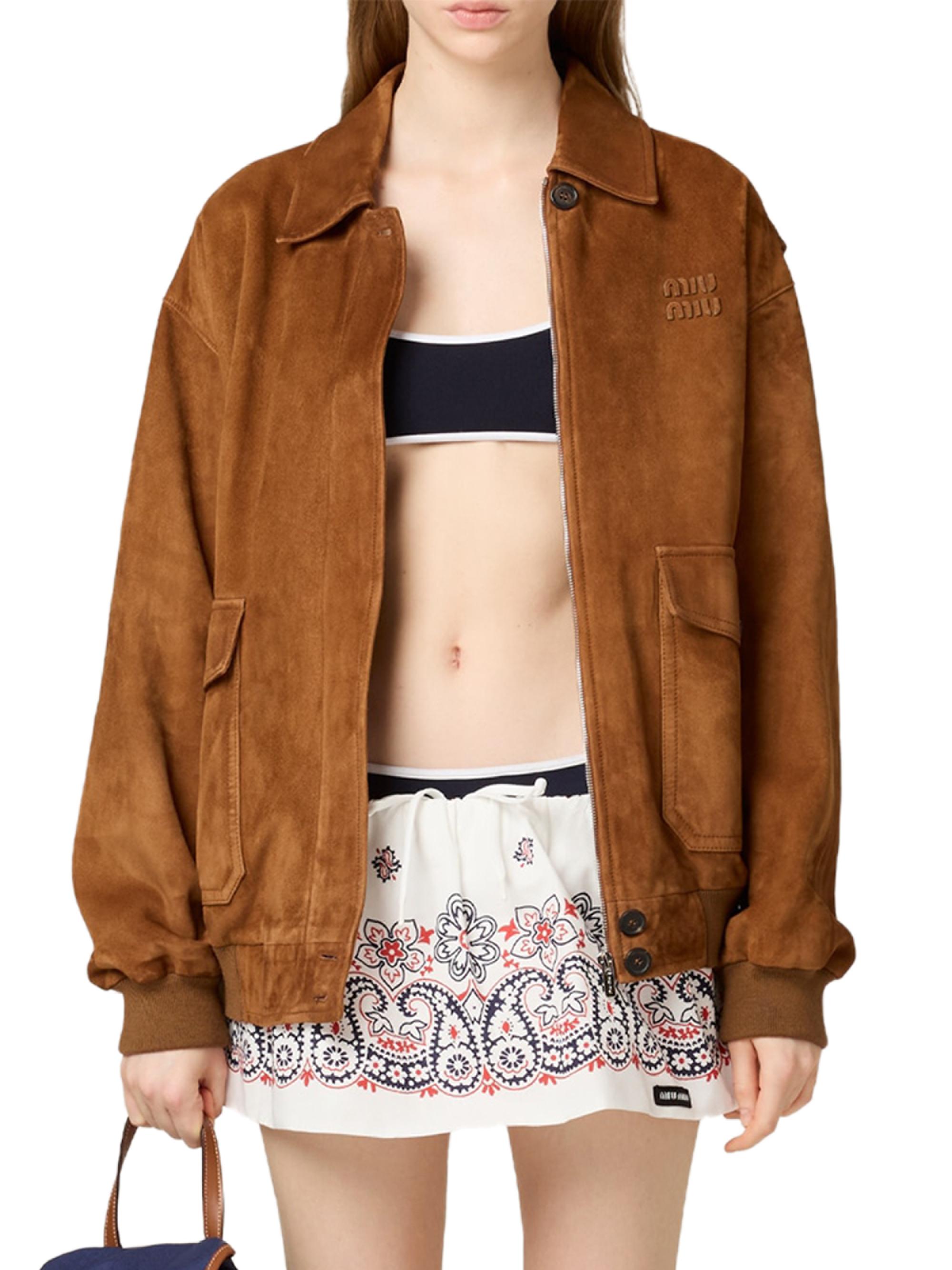 Miu Miu Suede Blouson Jacket | Saks Fifth Avenue