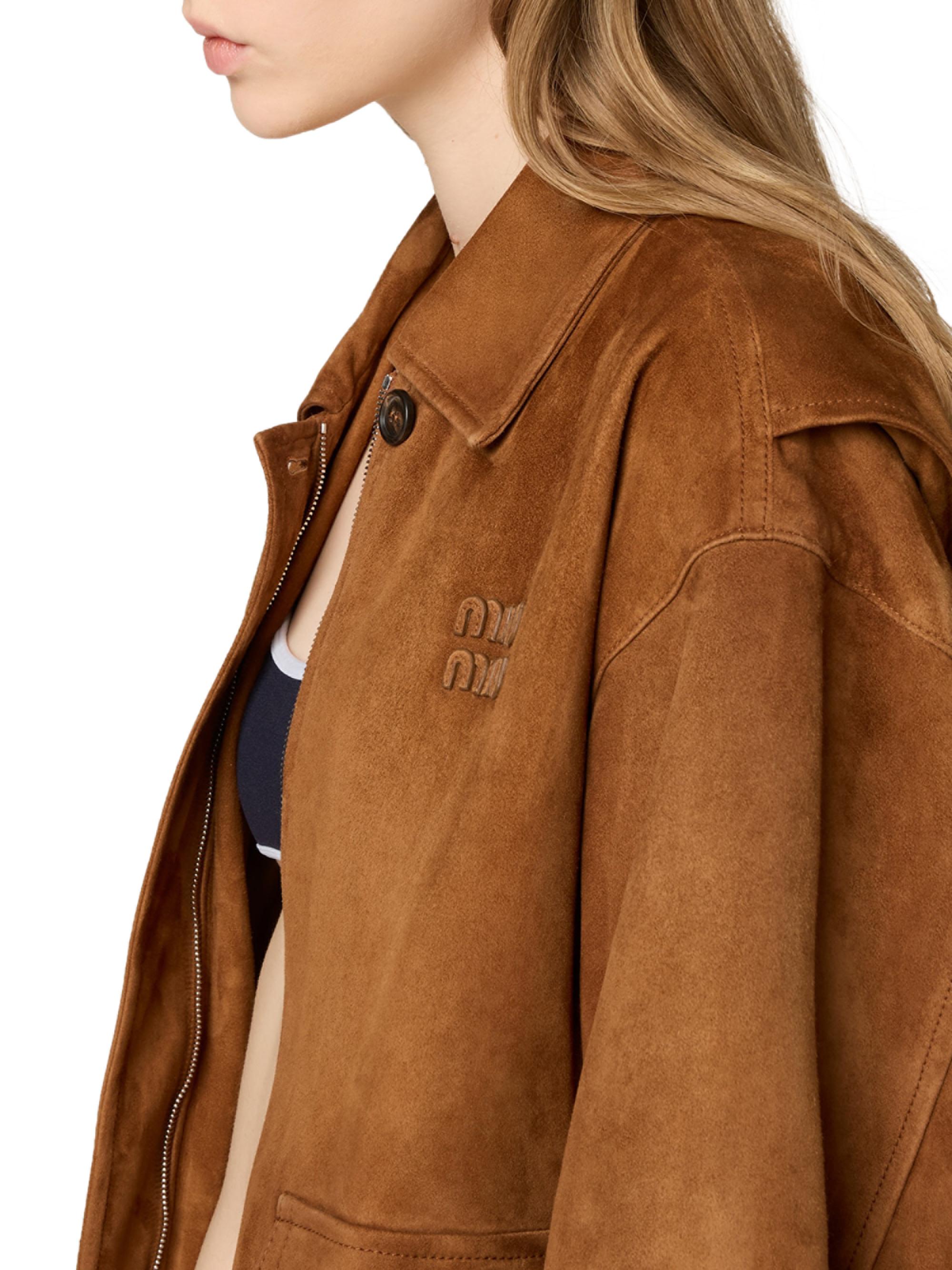 Miu Miu Suede Blouson Jacket | Saks Fifth Avenue