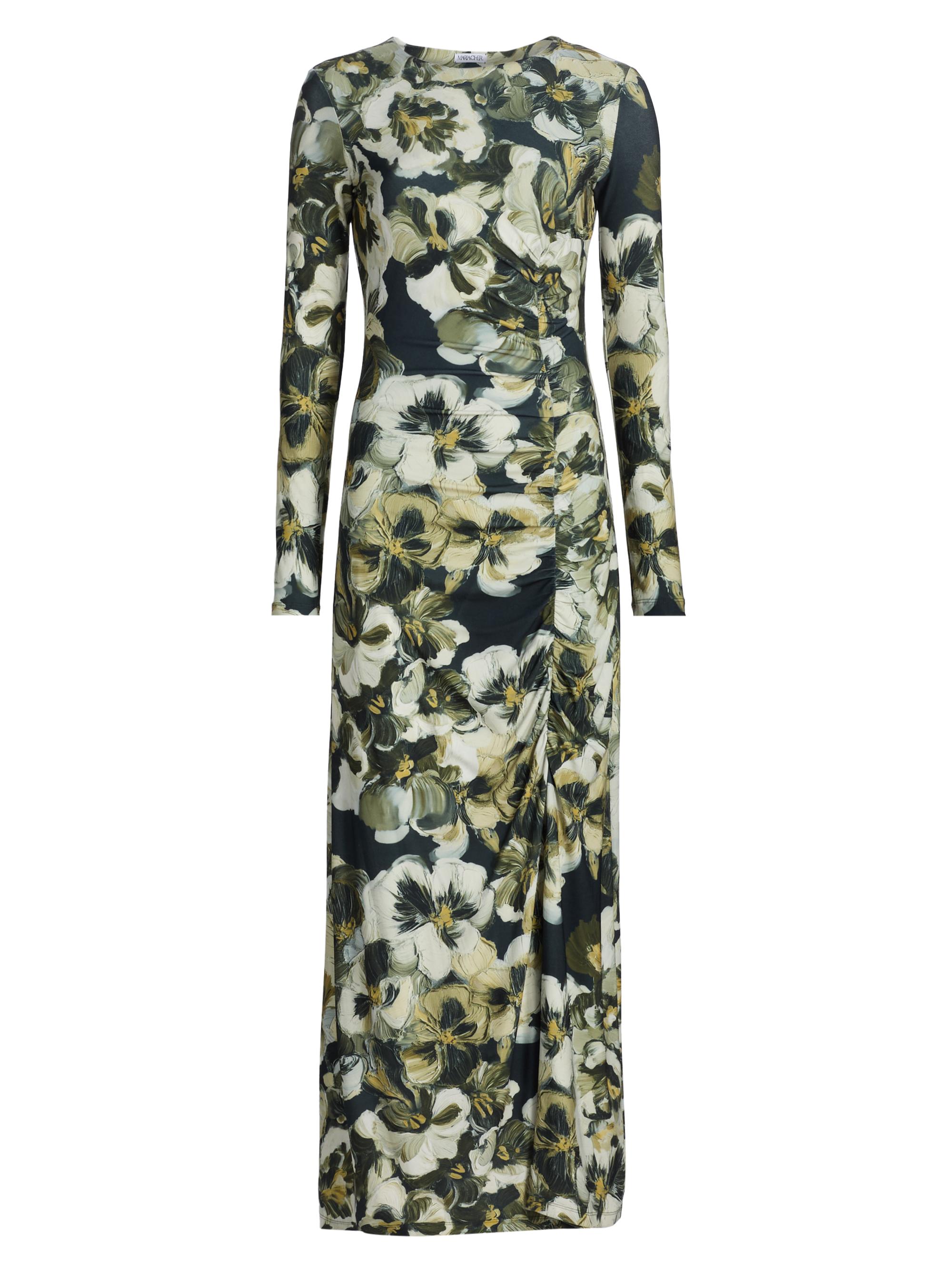 Maria Cher Women's Carroll Coral Printed Sheath Maxi Dress - Brown