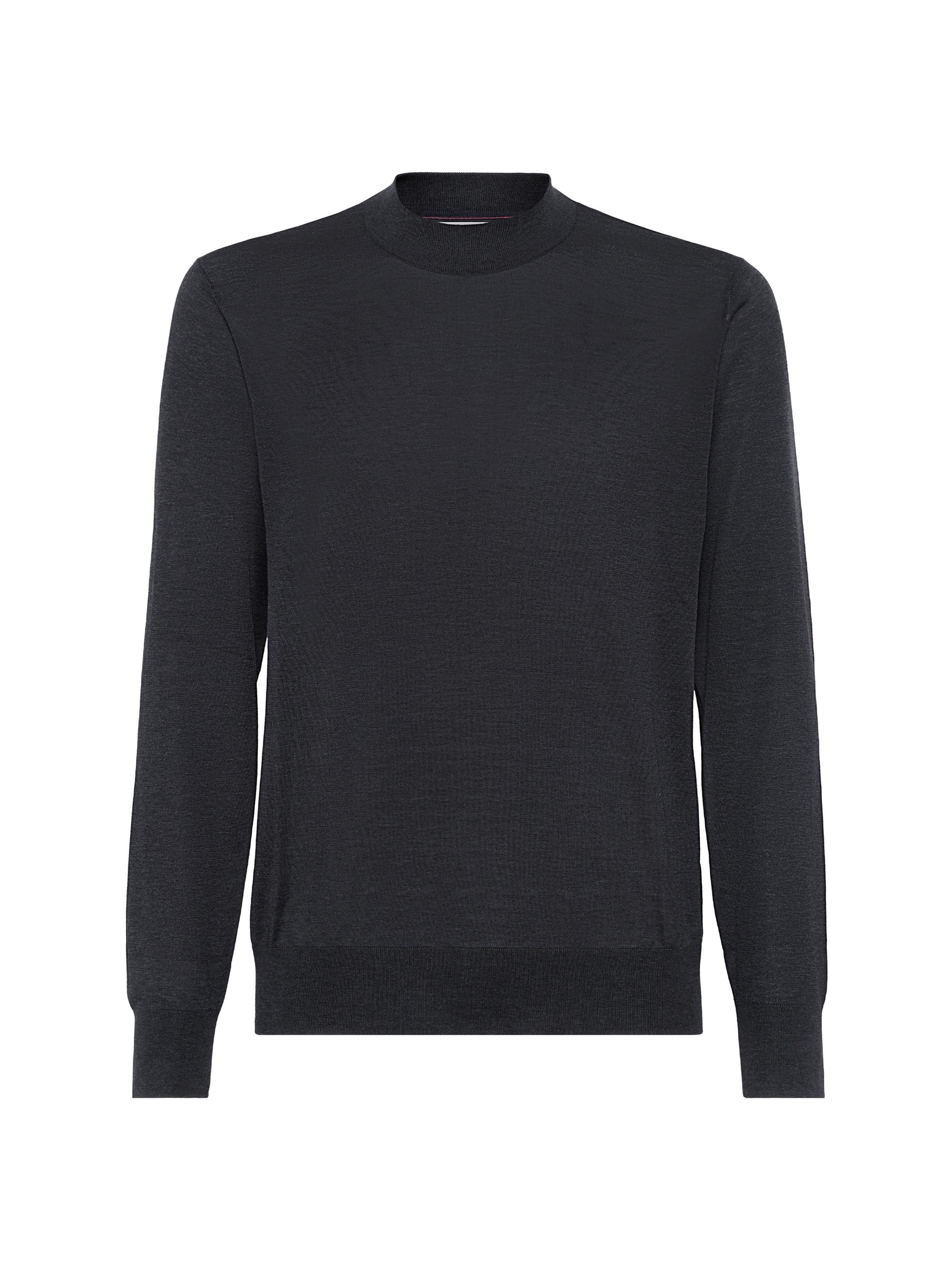 Brunello Cucinelli Men's Silk and Cotton Lightweight Sweater - Anthracite