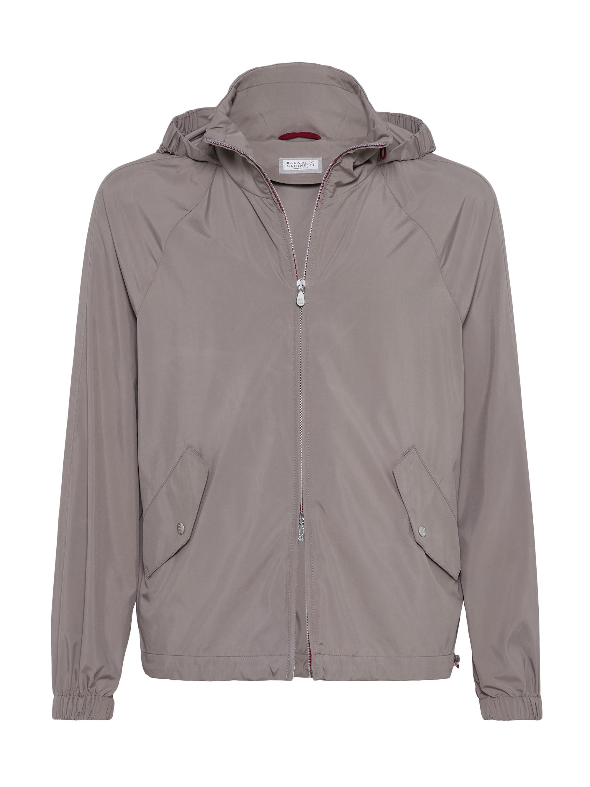 Brunello Cucinelli Men's Lightweight Techno Fabric Unlined Hooded Outerwear Jacket - Grey