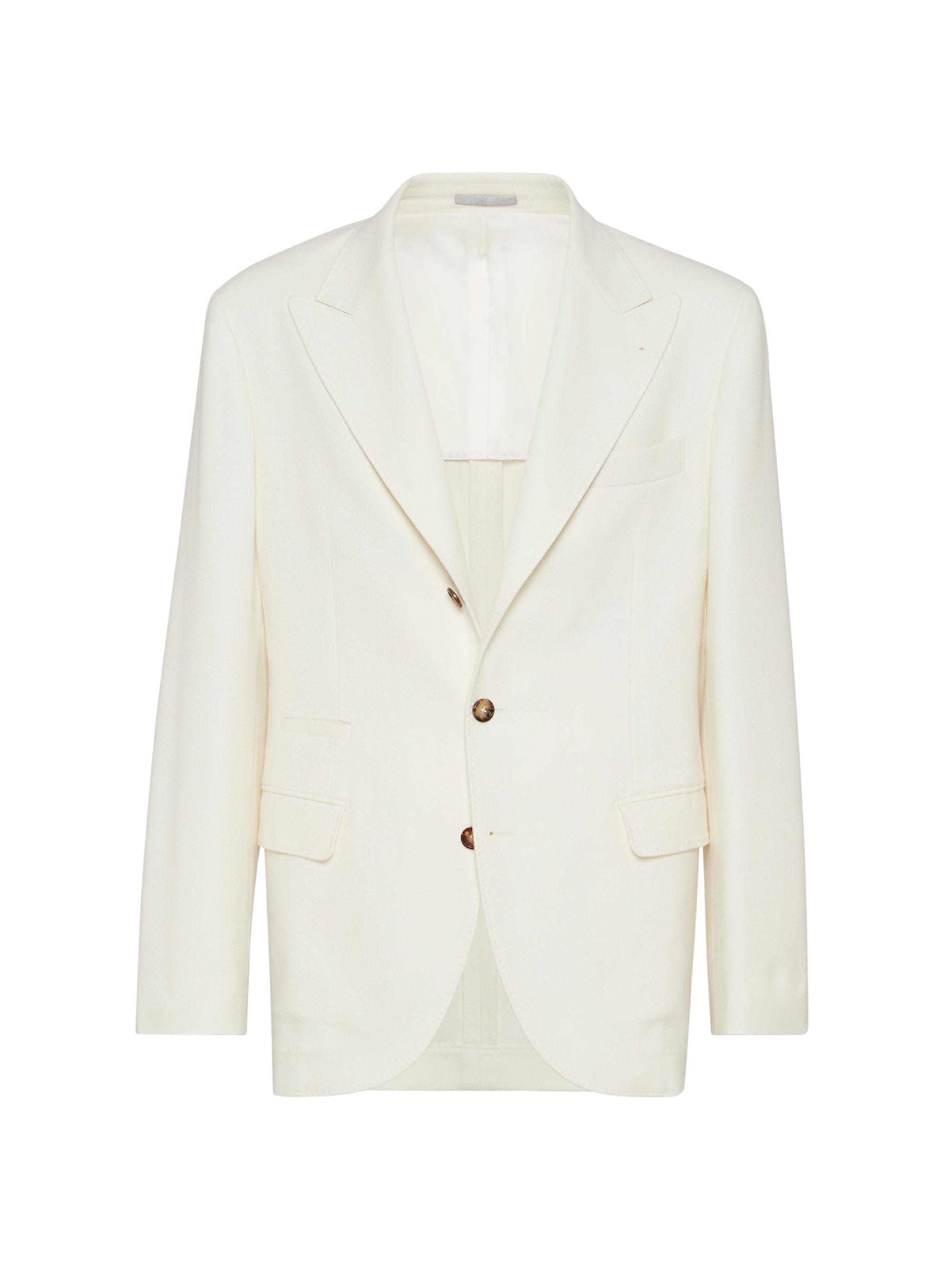 Brunello Cucinelli Men's Cavalry Deconstructed Blazer with Large Peak Lapels - Panama