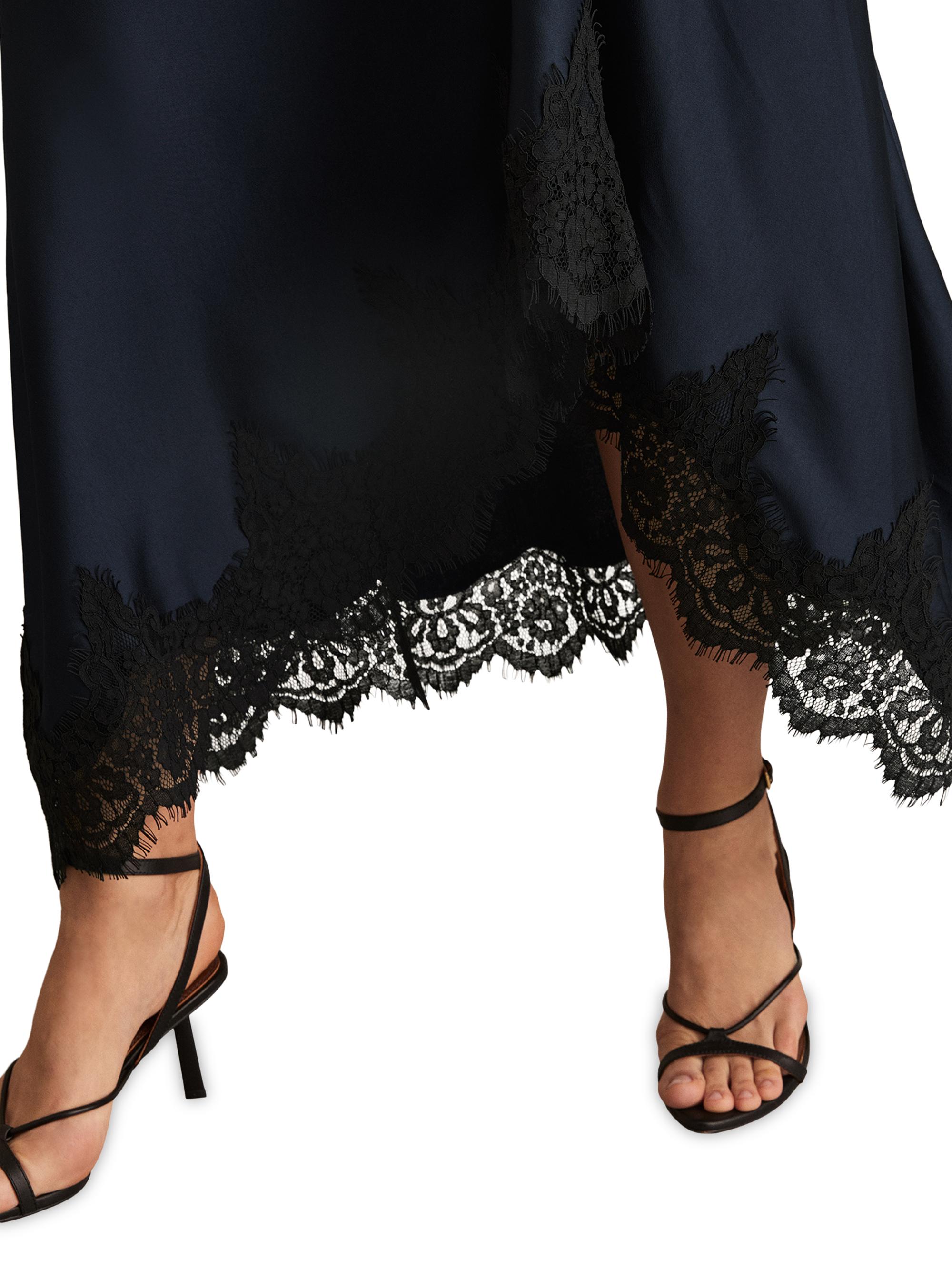 two piece lace dress long La Femme Long Sleeve Two Piece Lace Dress with Open Back - White