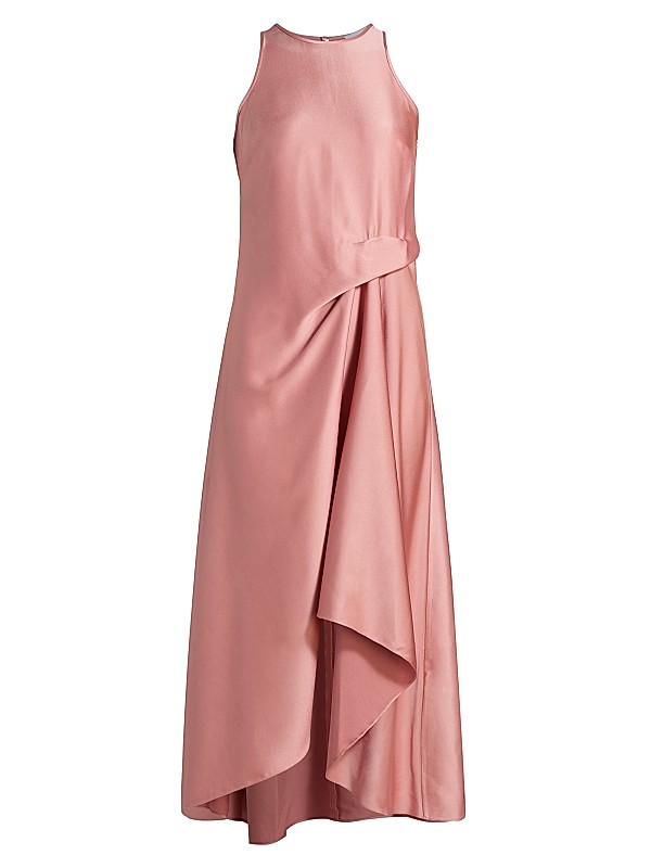 reiss dresses Stretch Lyocell Ruched Midi Dress in Green tie straps Round neckline Sleeveless Side slip pockets Concealed back zip The model is wearing a size 8 Measurements of model Women's Sale Dresses | Reiss