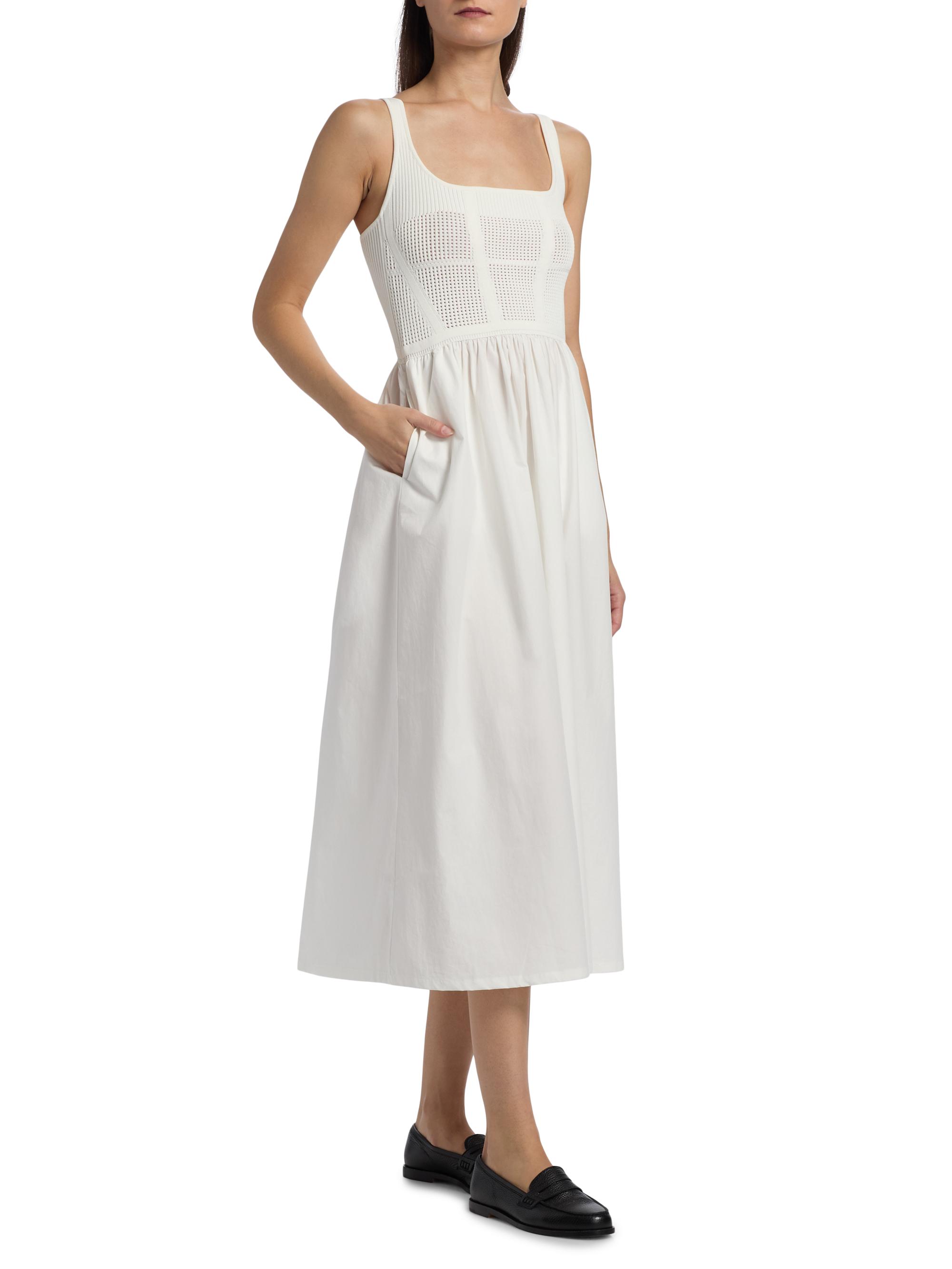 midi pink dress Pink Print Midi Ivory Casual Dress with Shoulder Ties– PromGirl