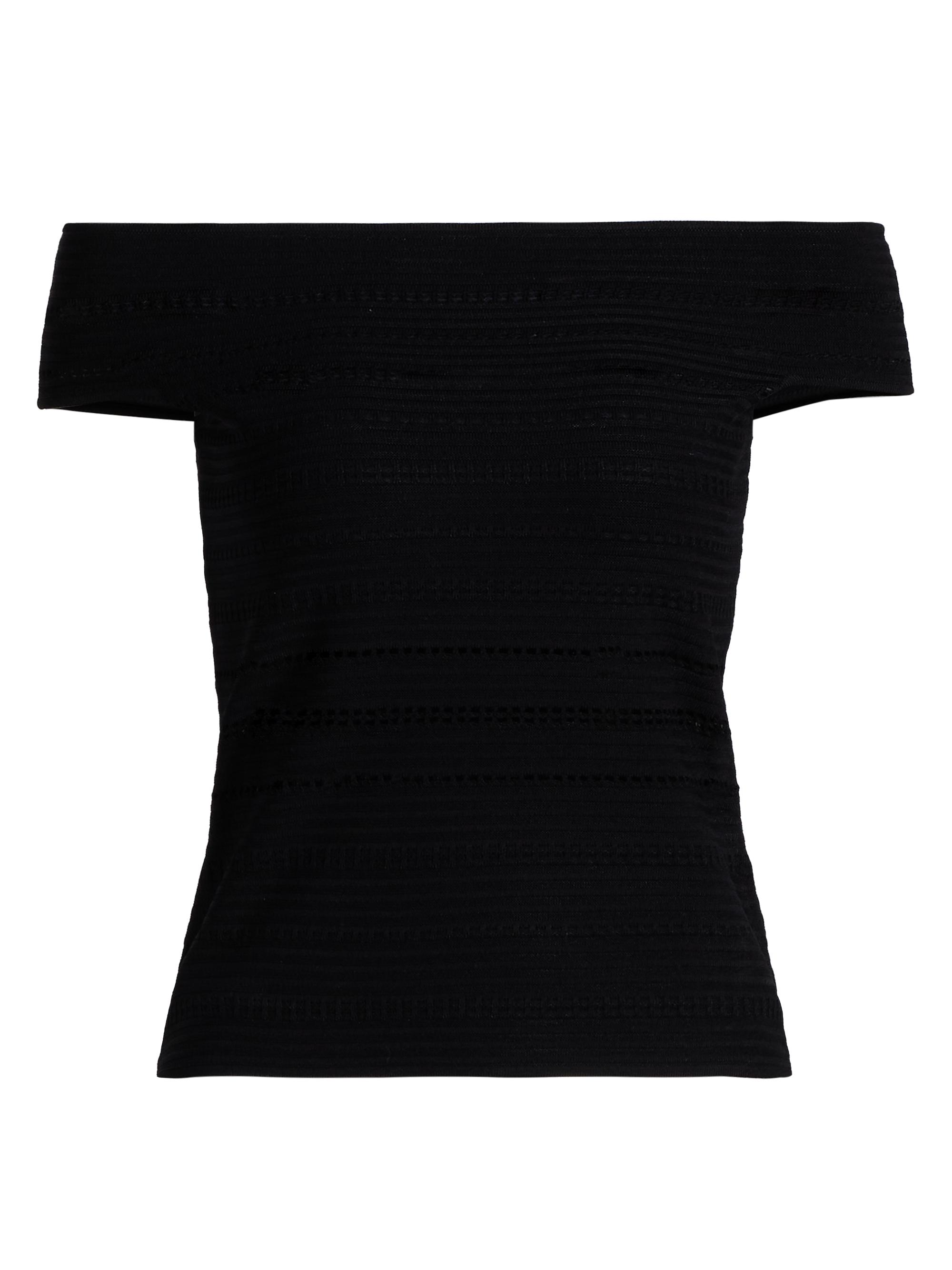 Reiss Women's Alyssia Bardot Knit Top - Black