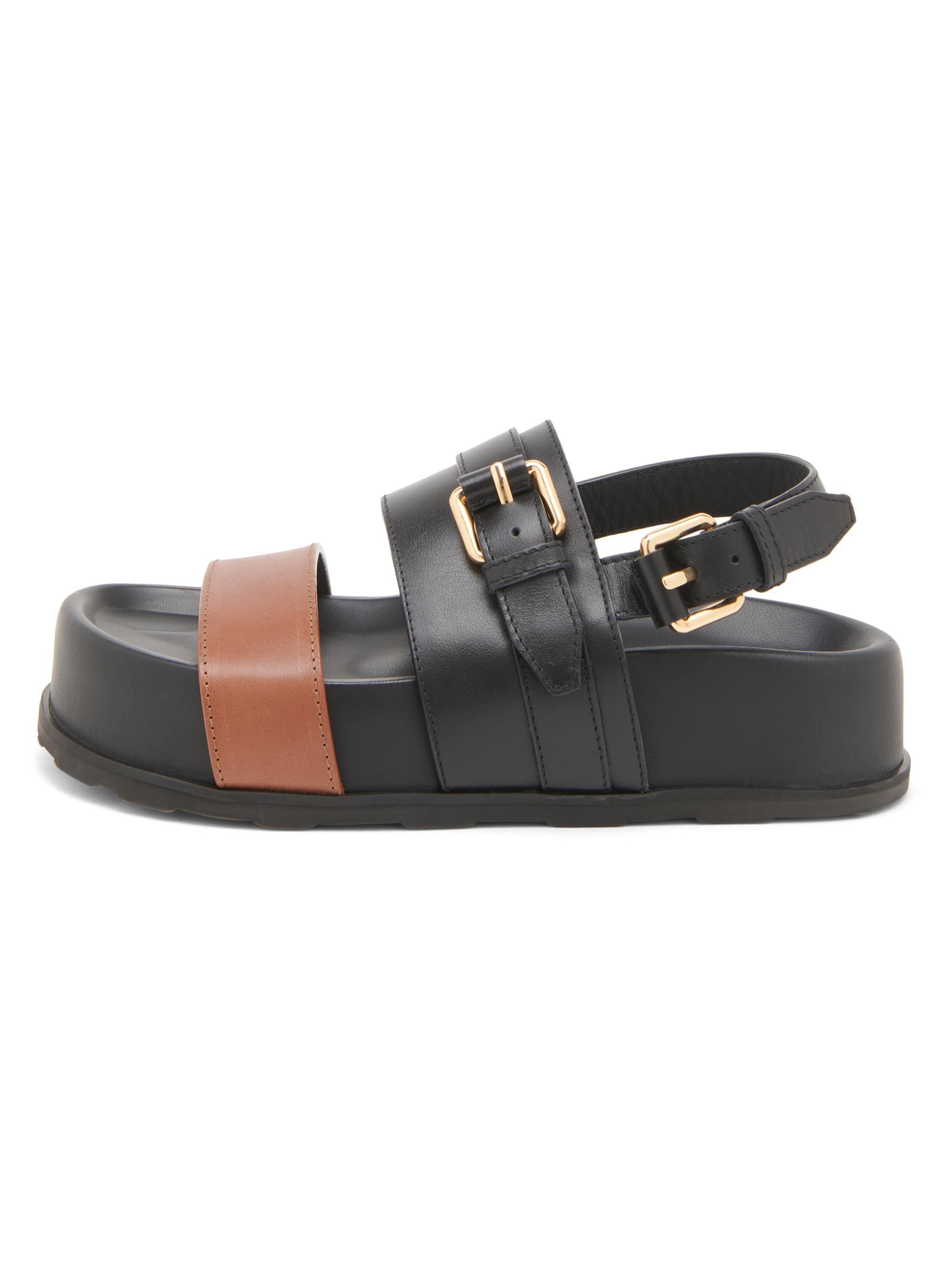 Moschino Women's Tie-Me Leather Sandals - Hide Black