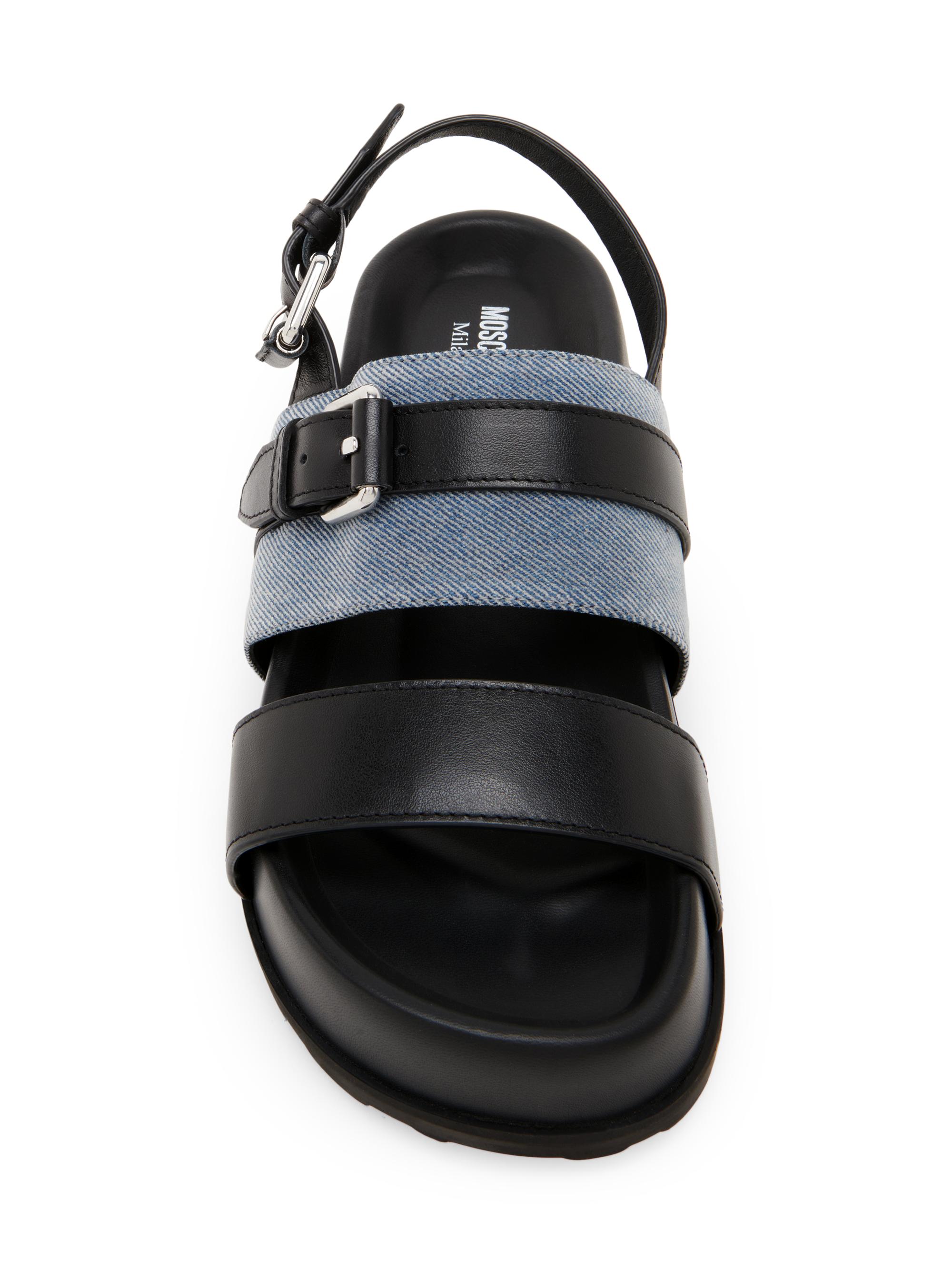 Moschino Tie-Me 40MM Denim & Leather Platform Sandals | Saks  display picture 2