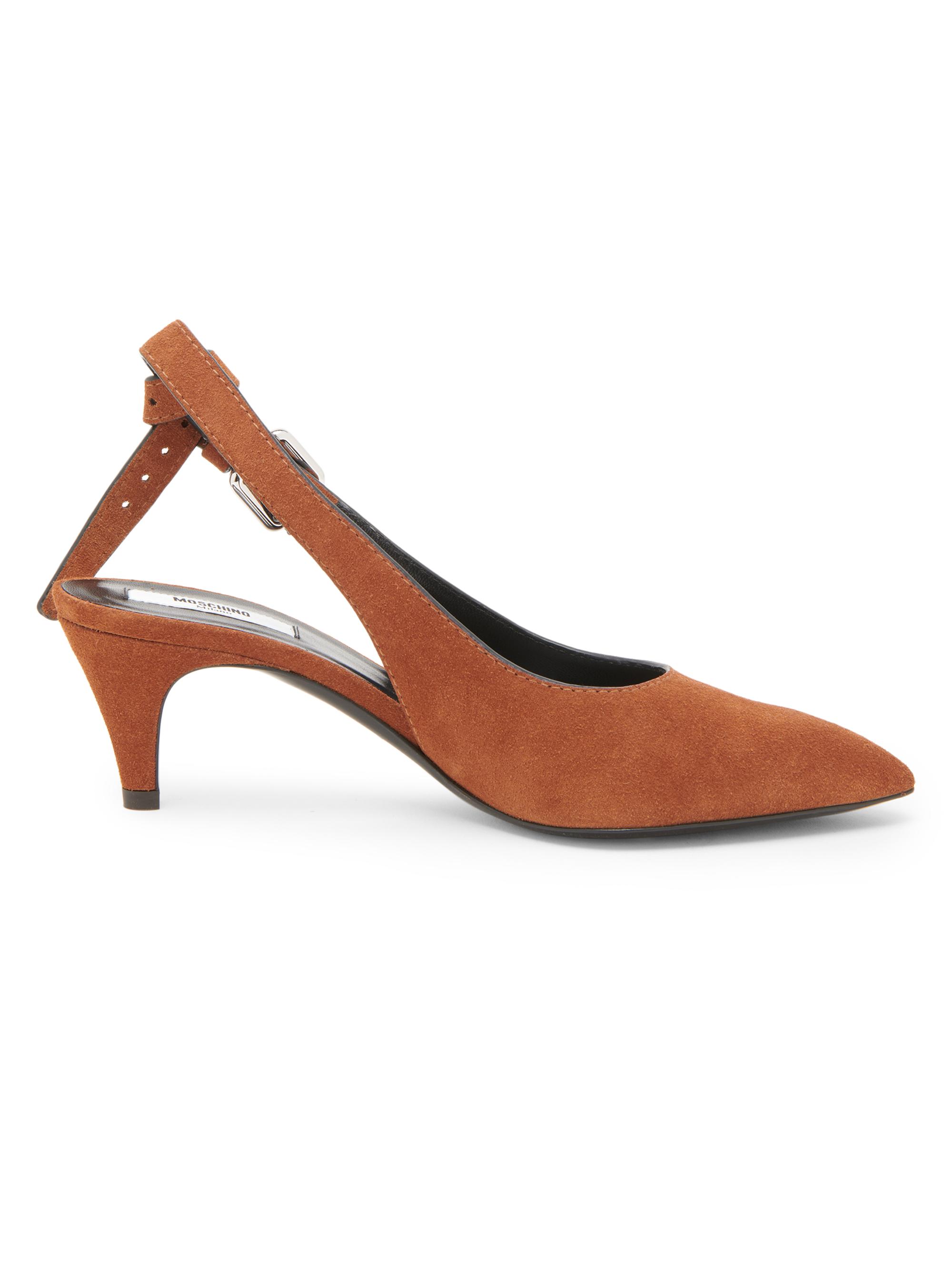 Moschino Women's Tie-Me 55MM Suede Slingback Pumps - Rust
