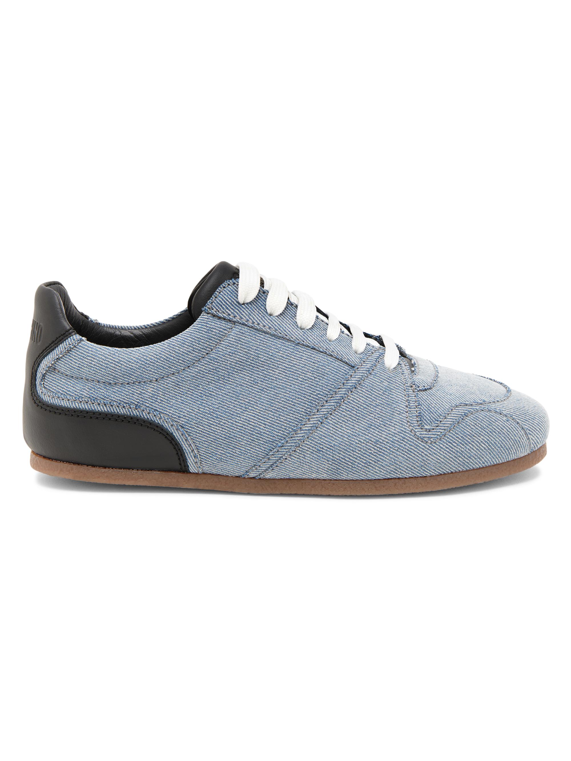 Moschino Women's Denim Low-Top Tennis Shoes - Light Blue Black