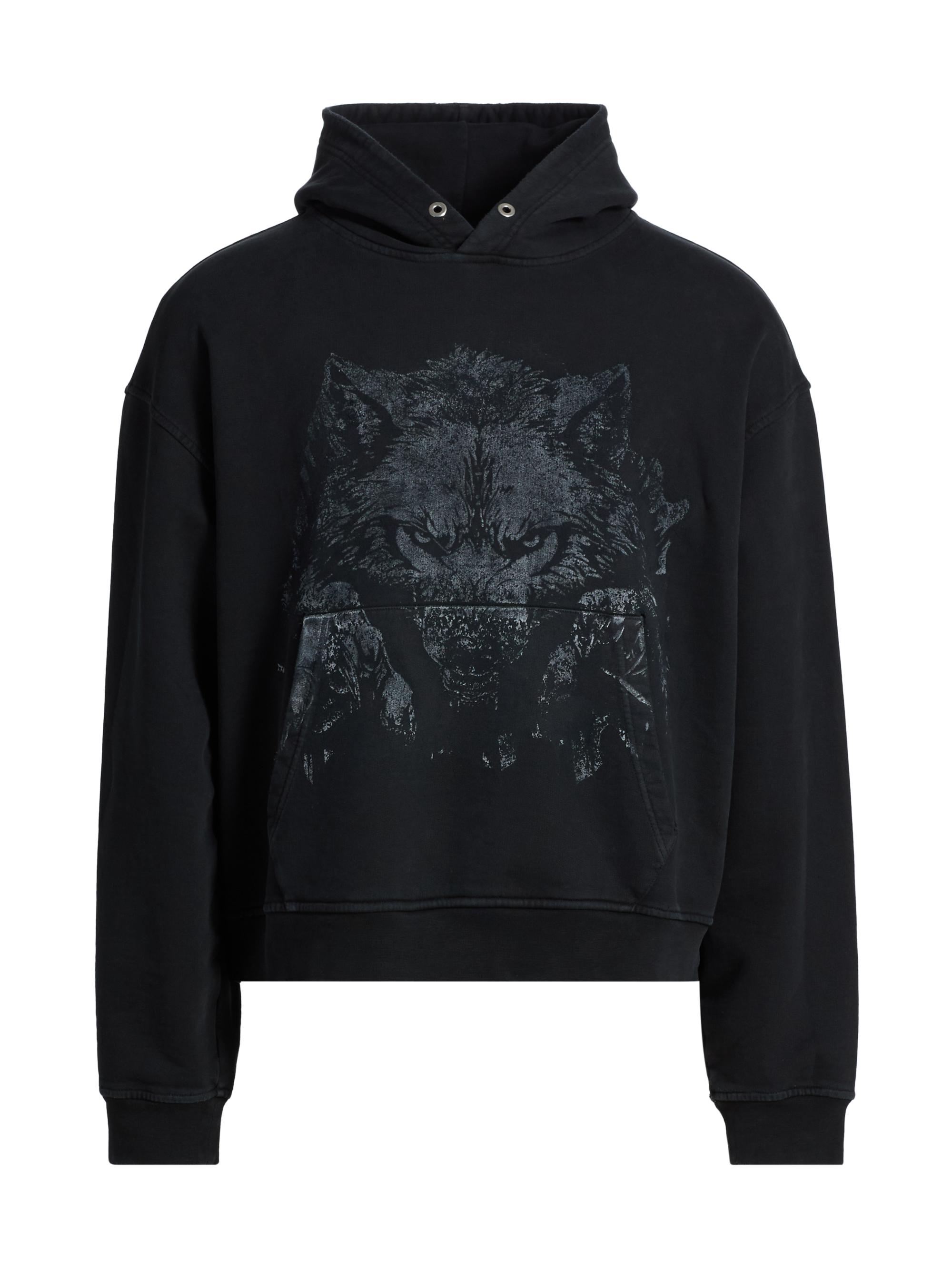 EZR Men's Vintage Wolf Hoodie - Vintage Black