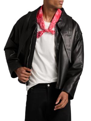EZR Leather Point-Collar Zip-Up Jacket | Saks Fifth Avenue