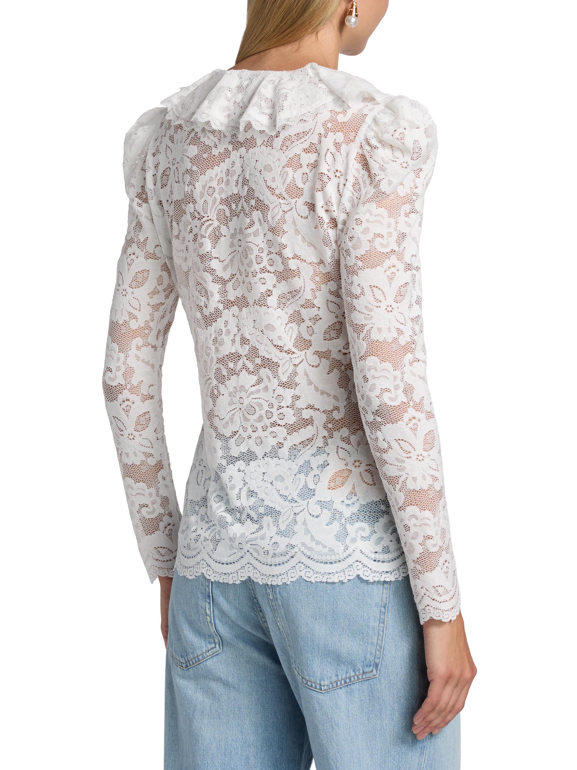 Generation Love Corsa Floral Lace Long-Sleeve Top | Saks Fifth Avenue