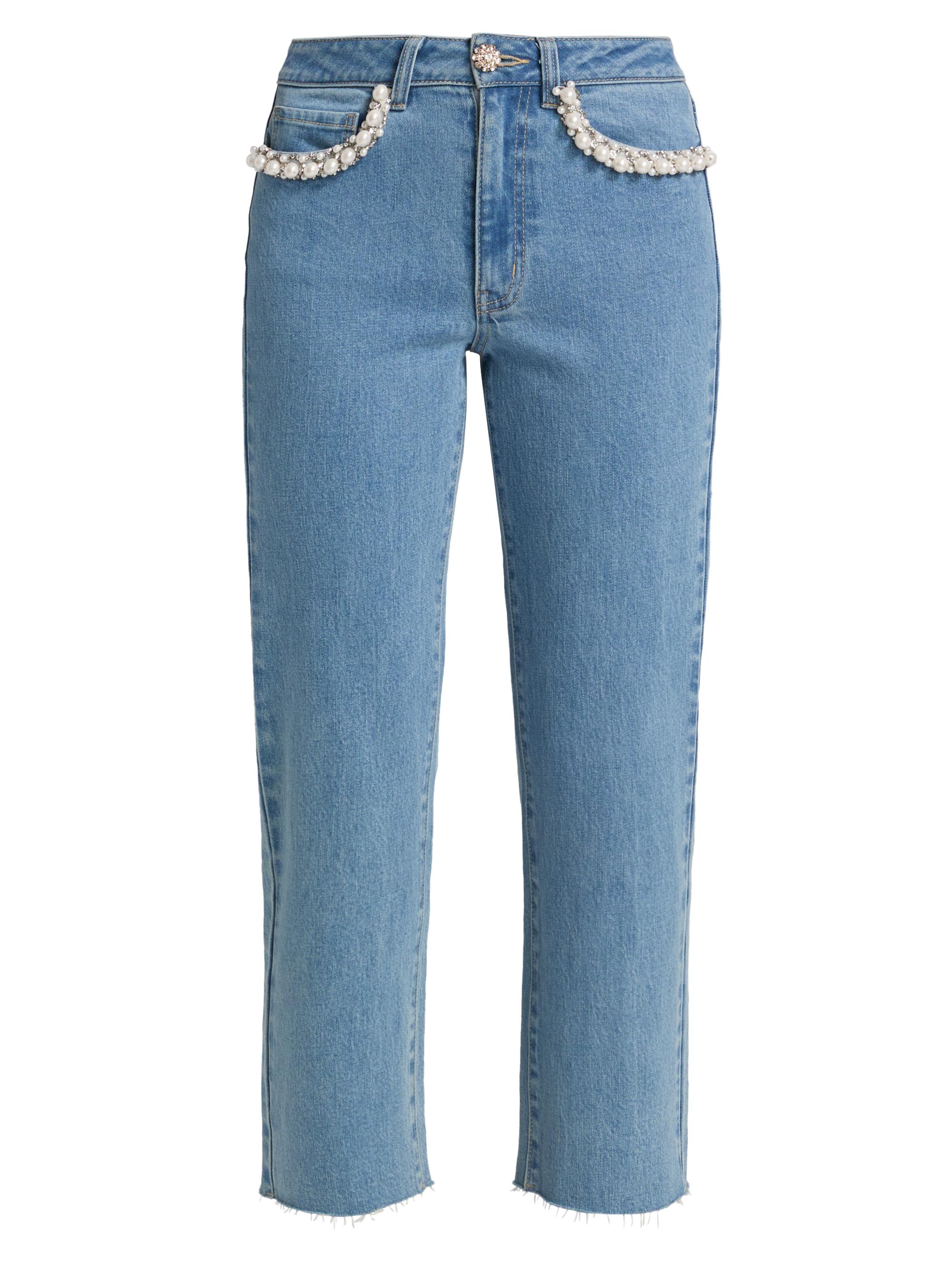 Generation Love Women's Baylor Embellished Crop Jeans - Star Light Blue