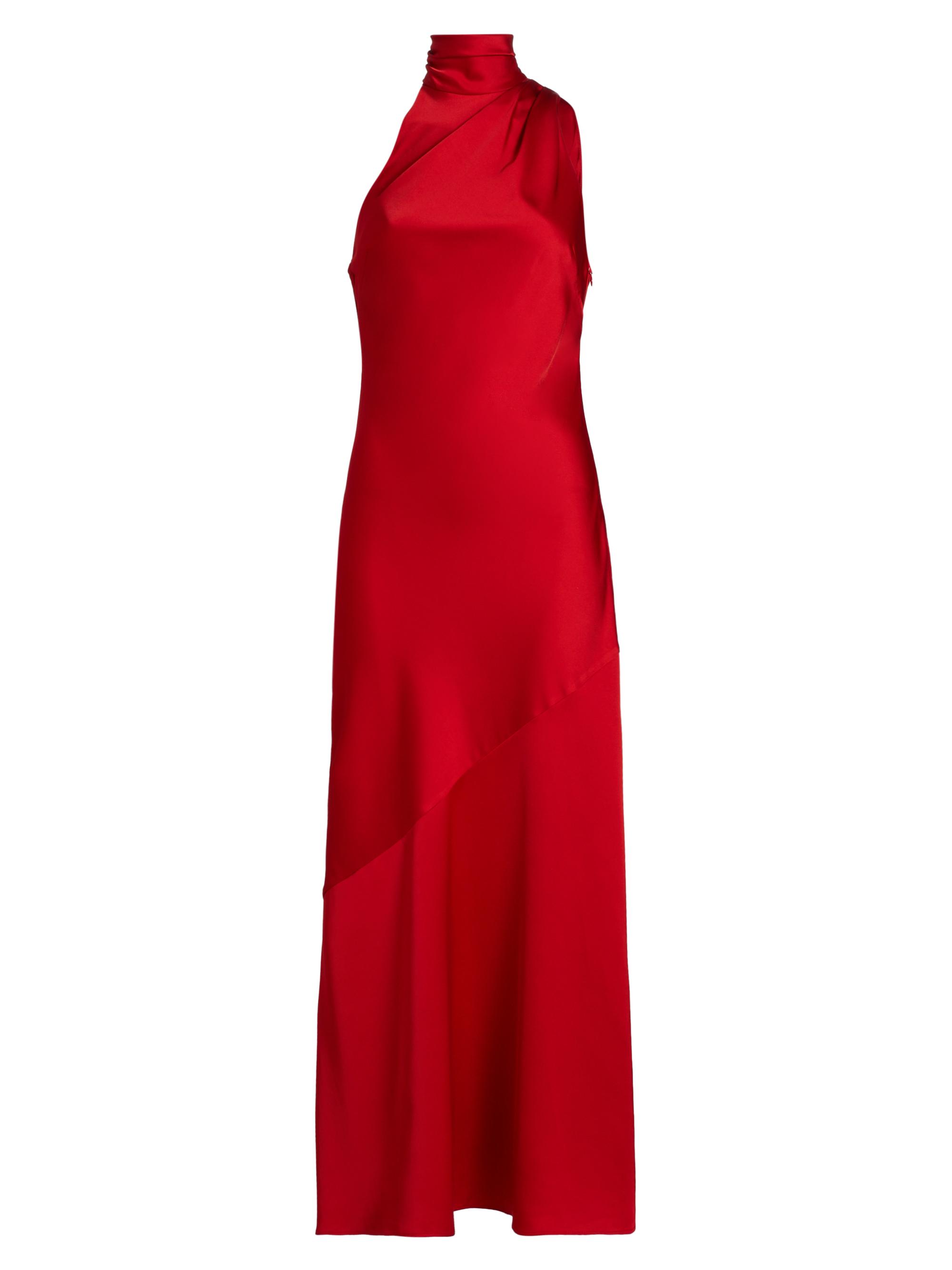 Significant Other Women's Nadia Bias-Cut Satin Midi-Dress - Cherry