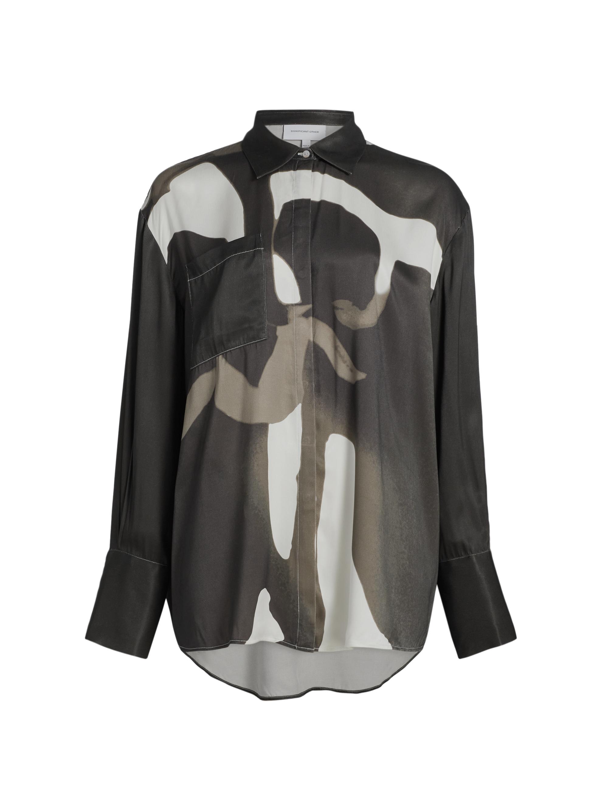 Significant Other Women's Mya Floral Long-Sleeve Shirt - Espresso Orchid