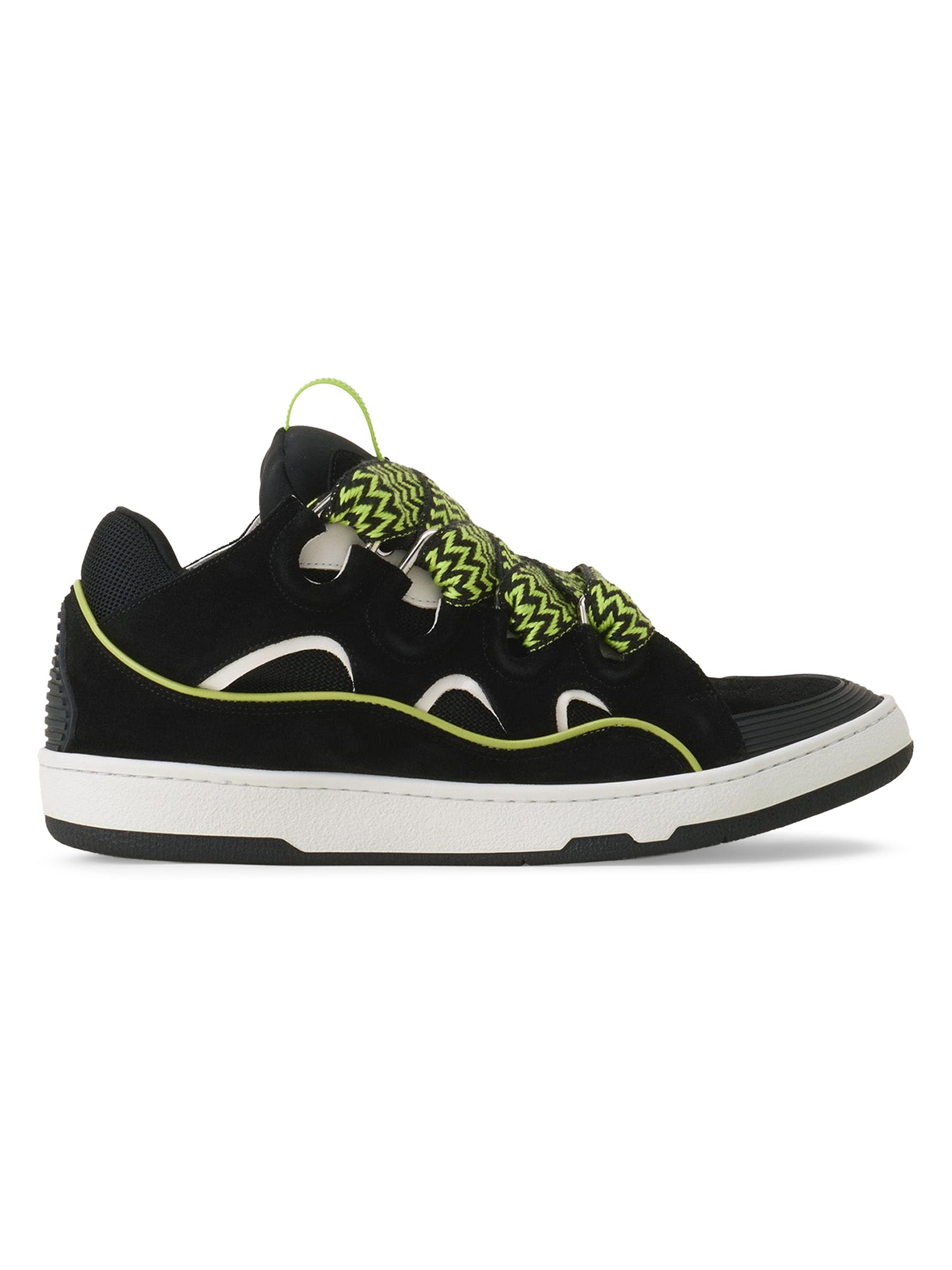 Lanvin Men's Curb Leather Sneakers - Absinth Black