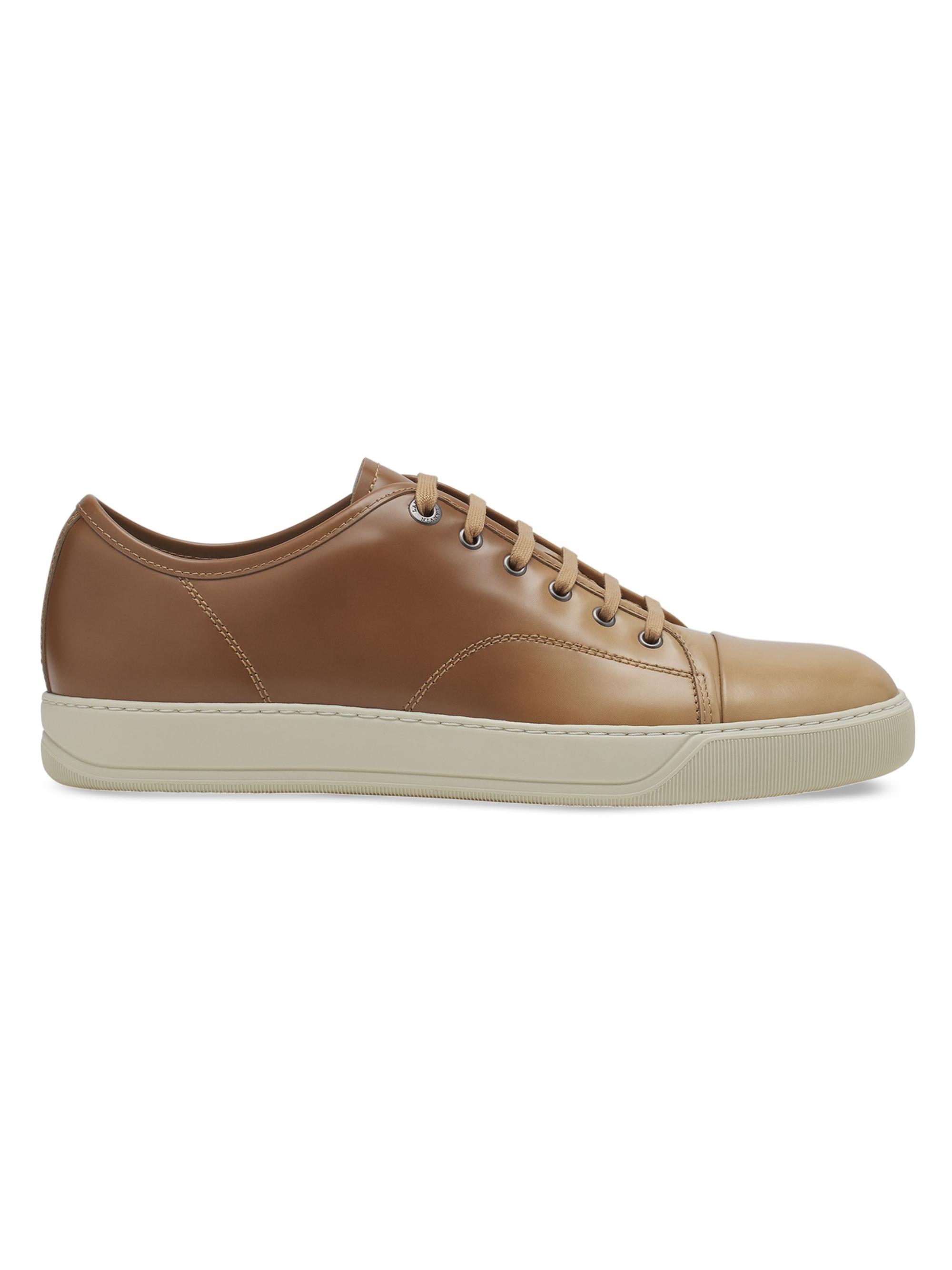 Lanvin Men's DBB1 Gradation Leather Sneakers - Camel Beige