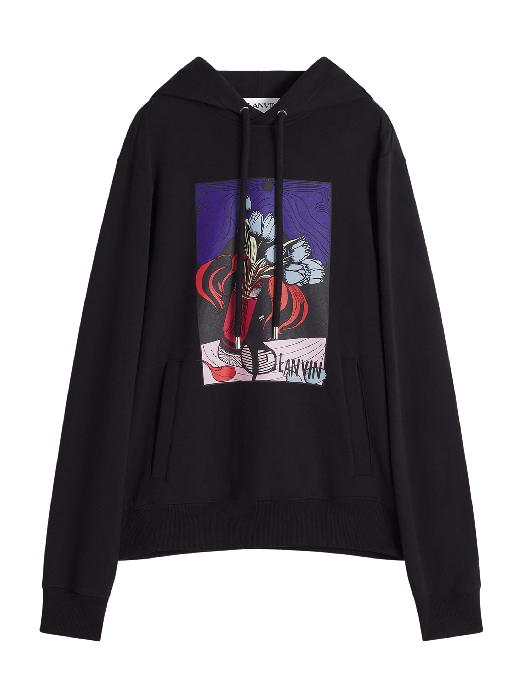 Lanvin Men's Printed Hoodie - Black