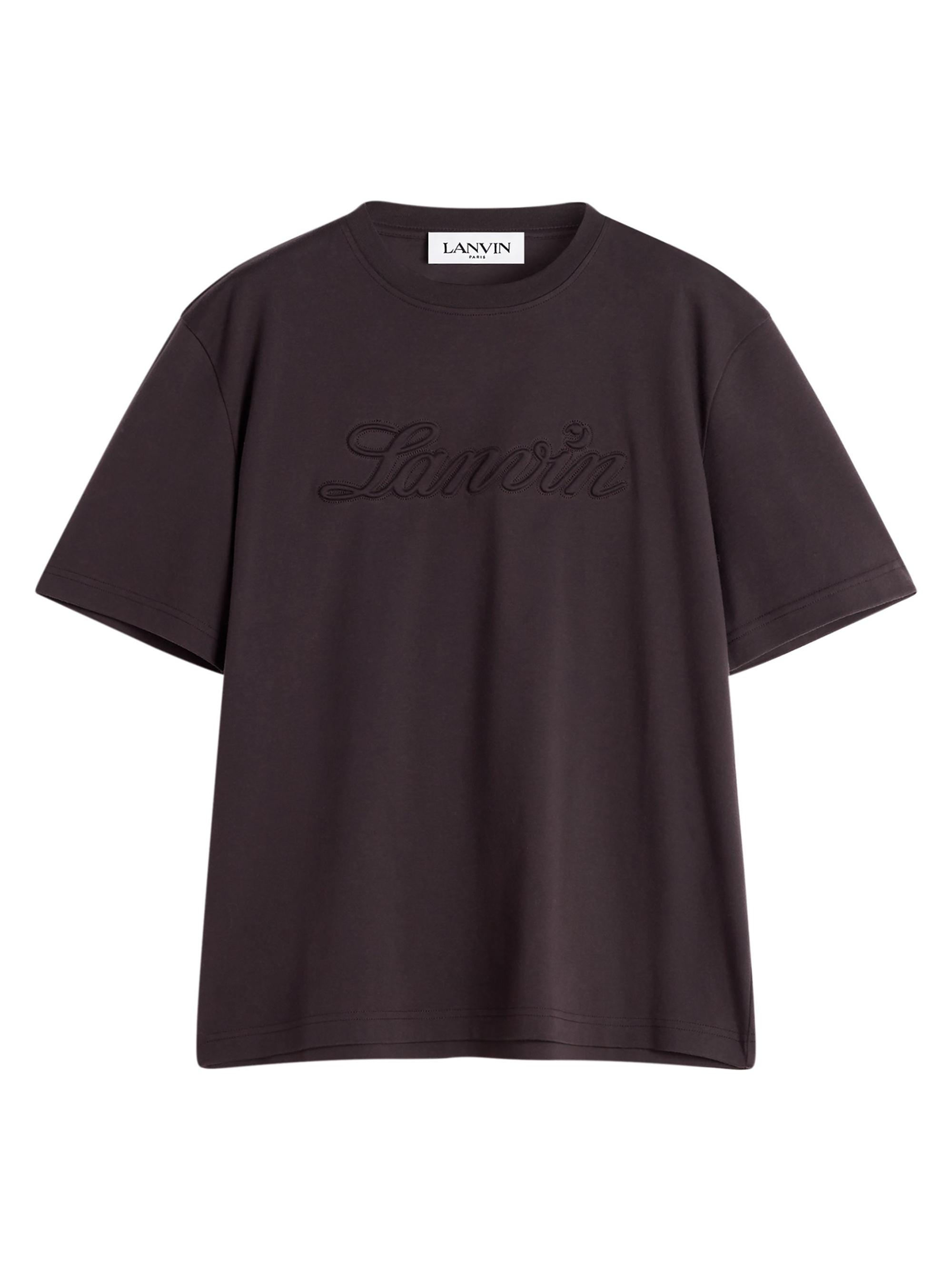 Lanvin Men's Debossed T-Shirt - Dark Brown