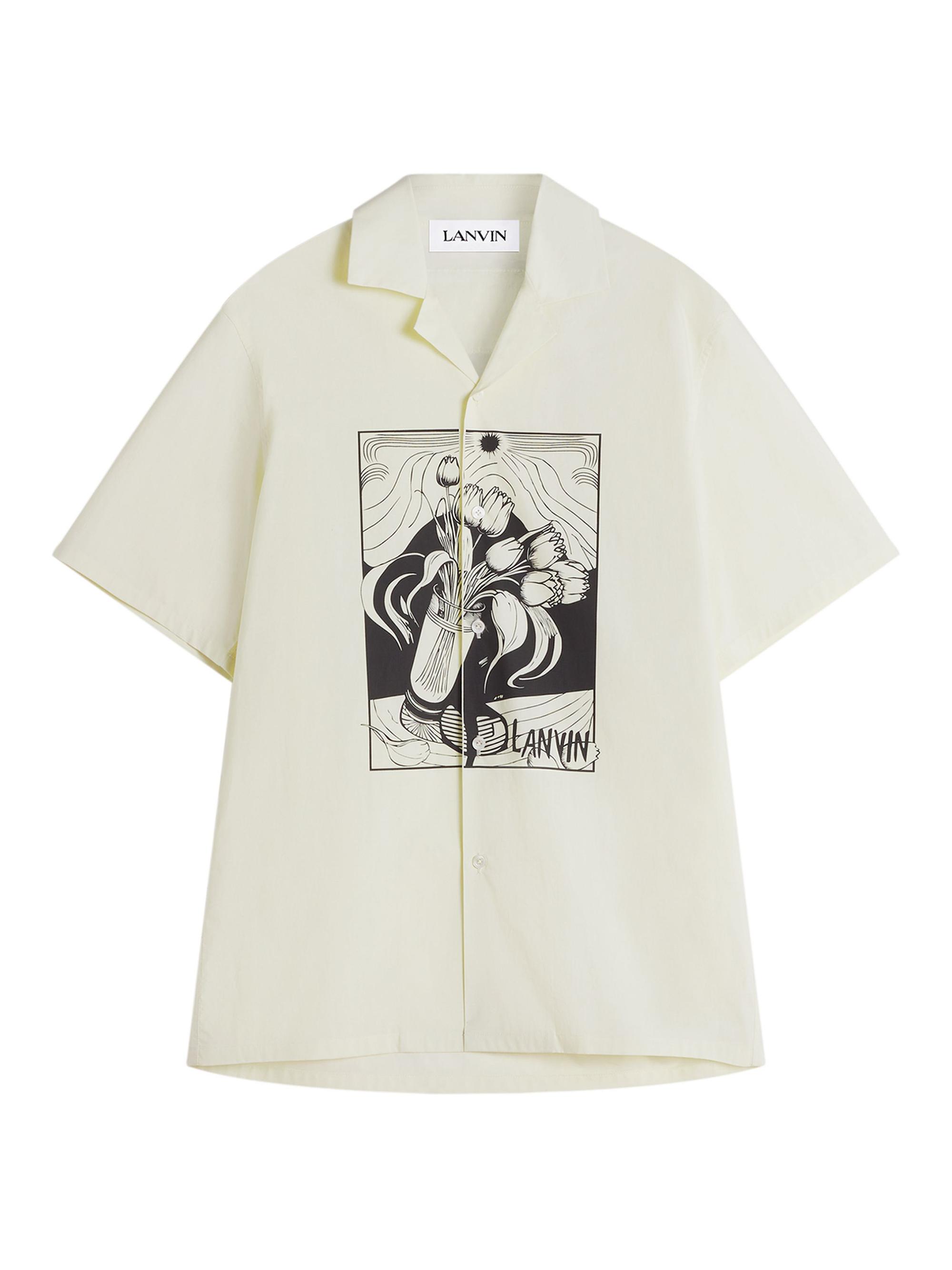 Lanvin Men's Printed Cotton Shirt - Hortensia