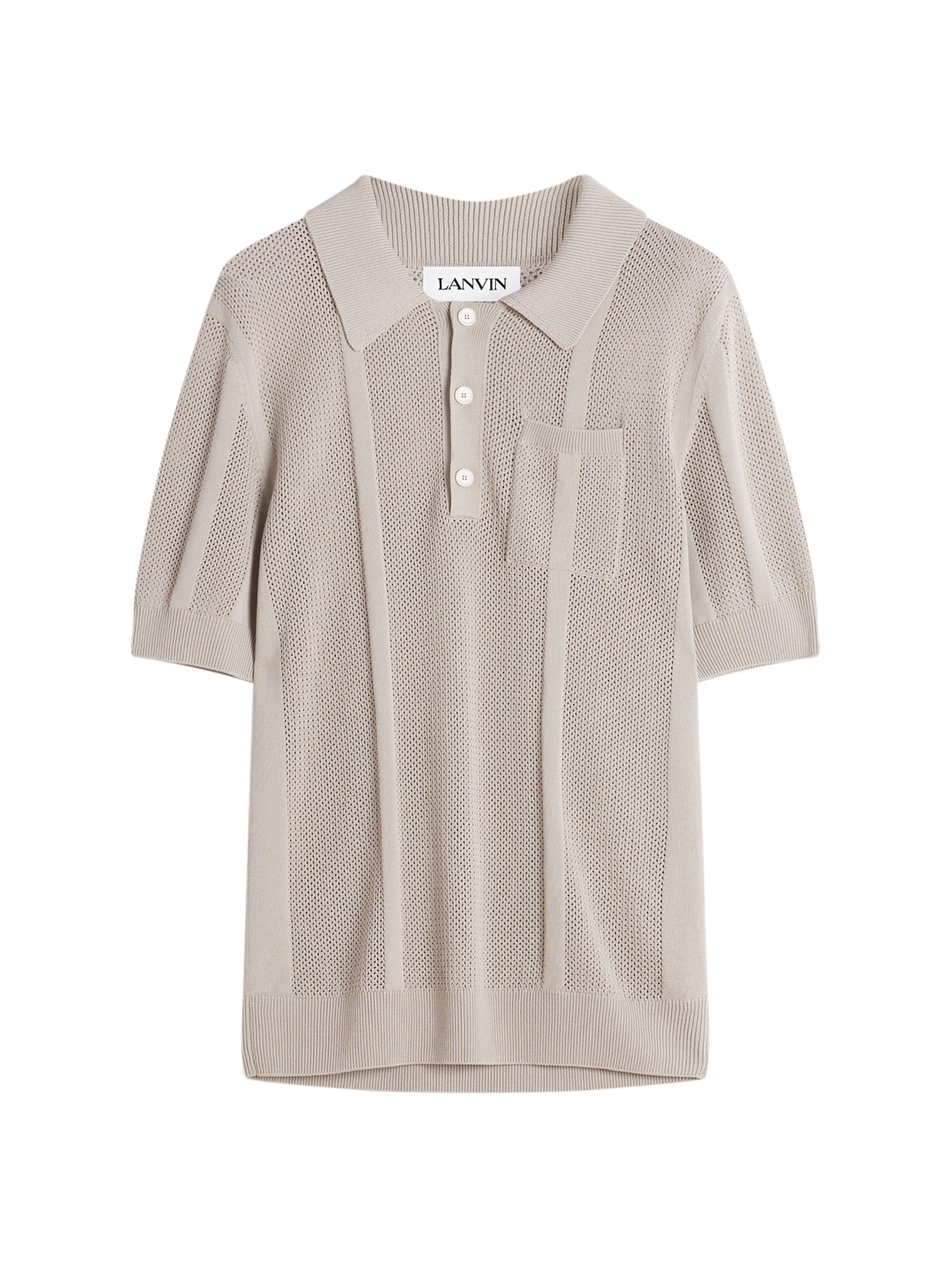 Lanvin Men's Openwork Knit Polo Shirt - Lin