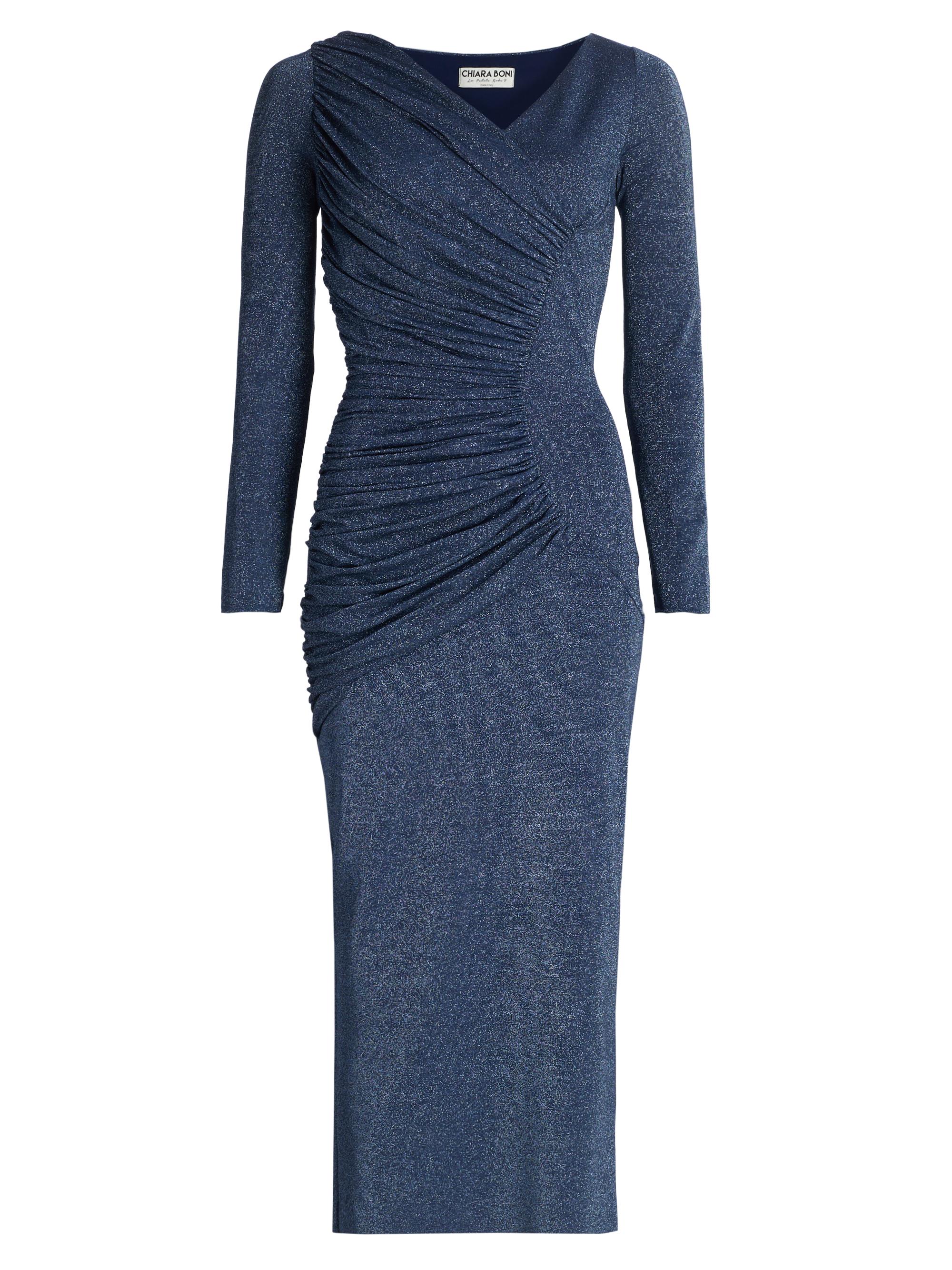 Chiara Boni La Petite Robe Women's Waleska Ruched Jersey Midi-Dress - Retro Blue