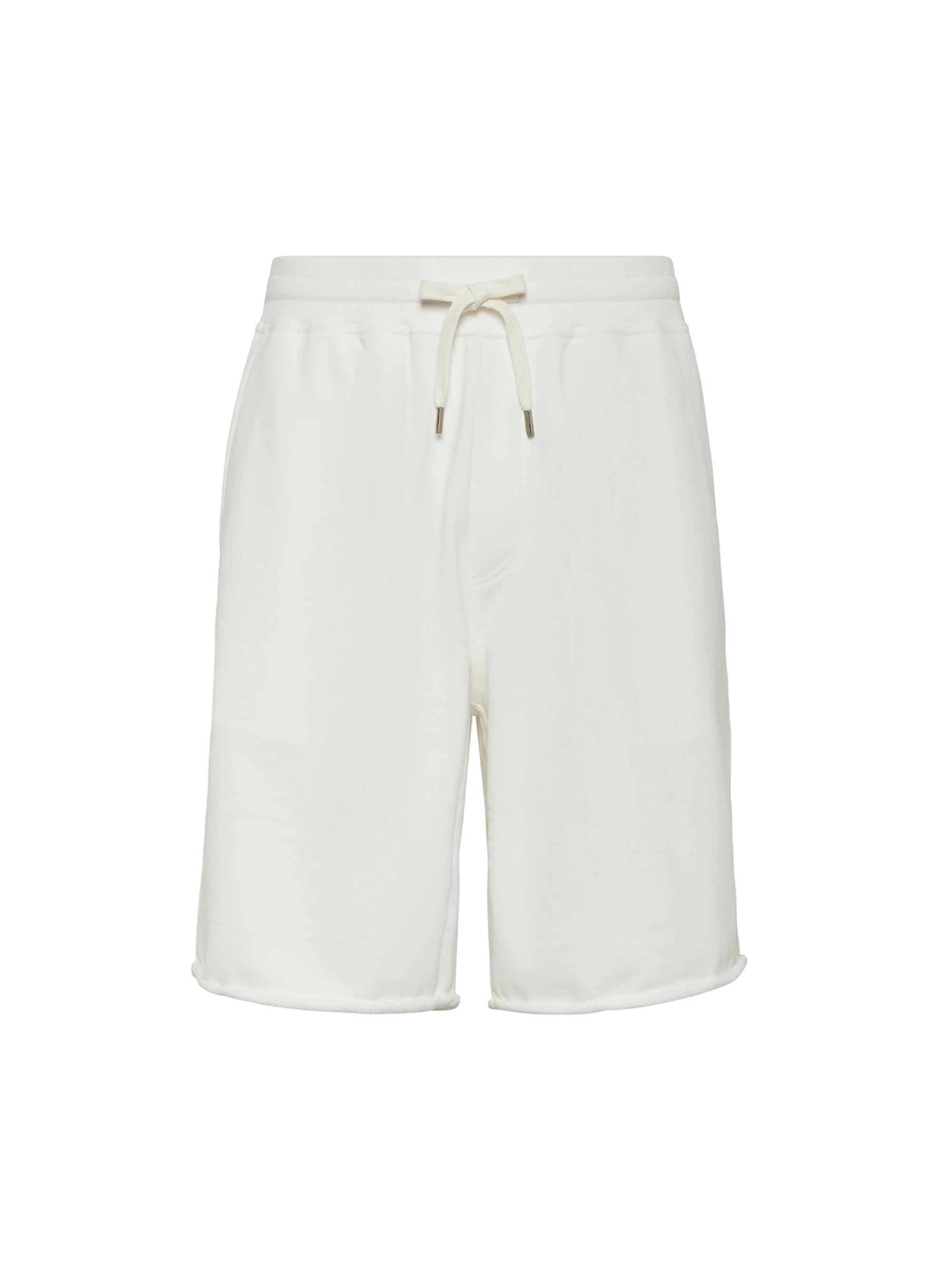 Brunello Cucinelli Men's Cotton Smooth French Terry Bermuda Shorts - Off White