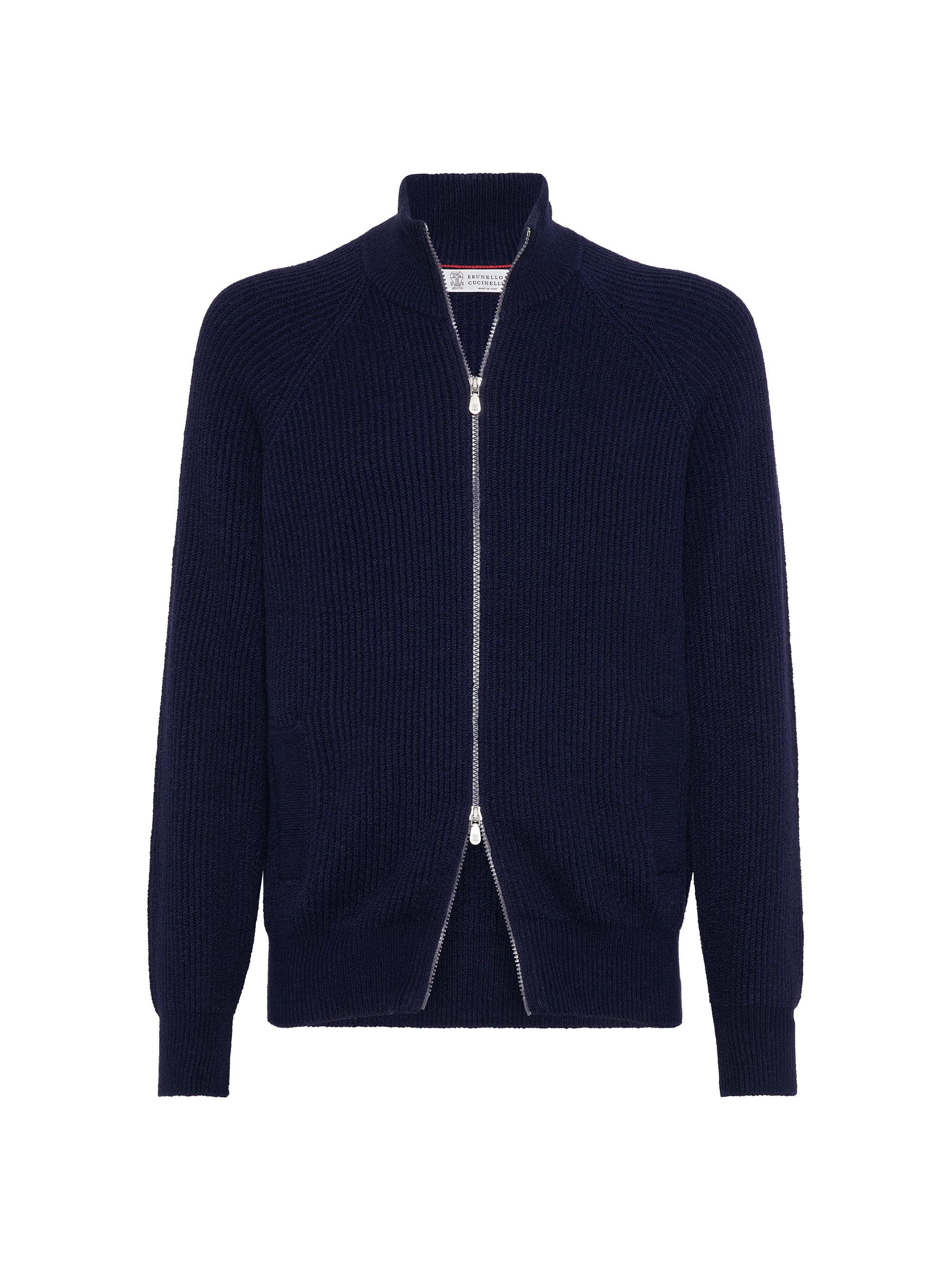 Brunello Cucinelli Cotton English Rib Sweater with Half Zip | Saks