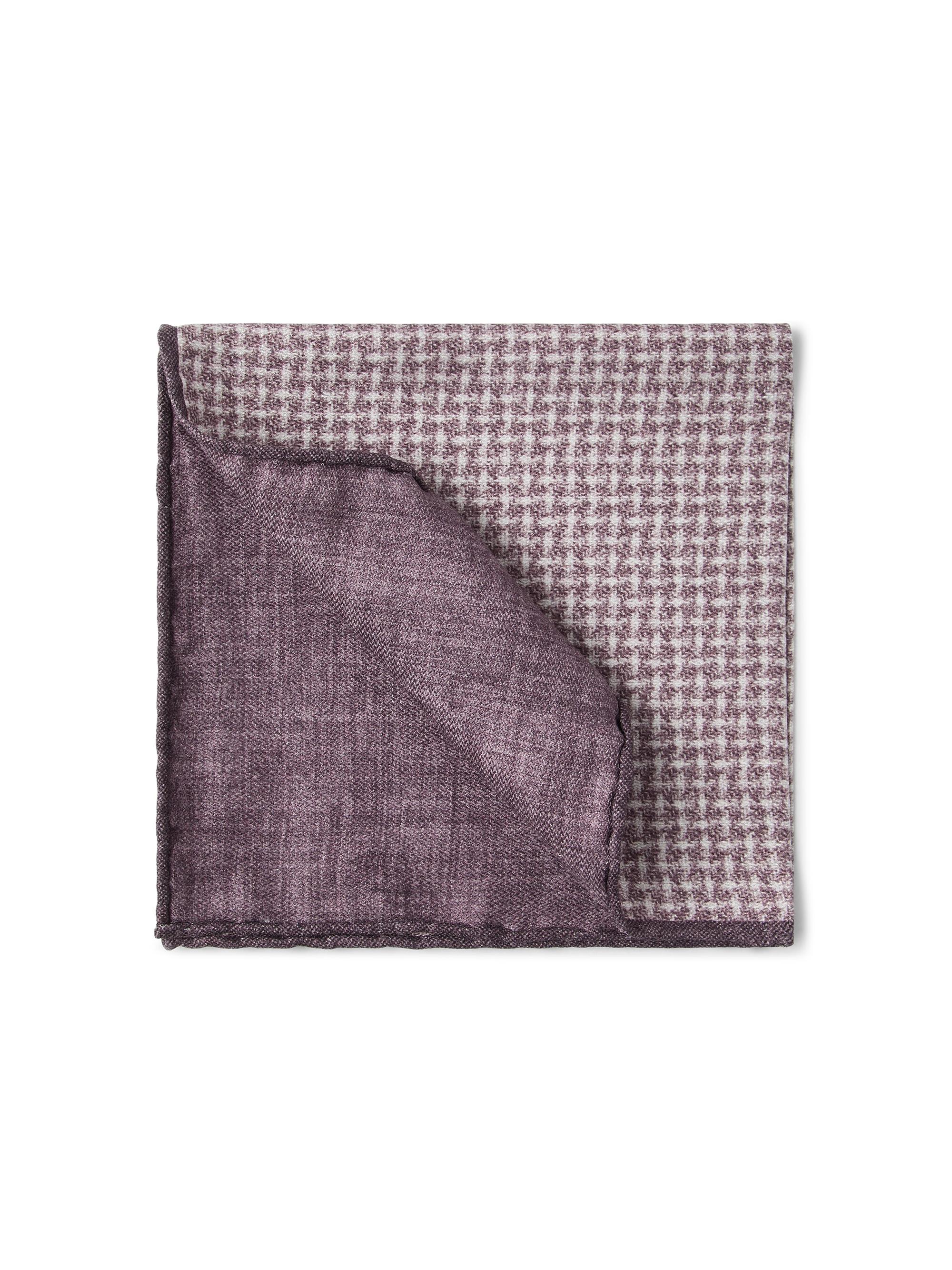 Brunello Cucinelli Men's Silk Pocket Square with Weave Design - Burgundy