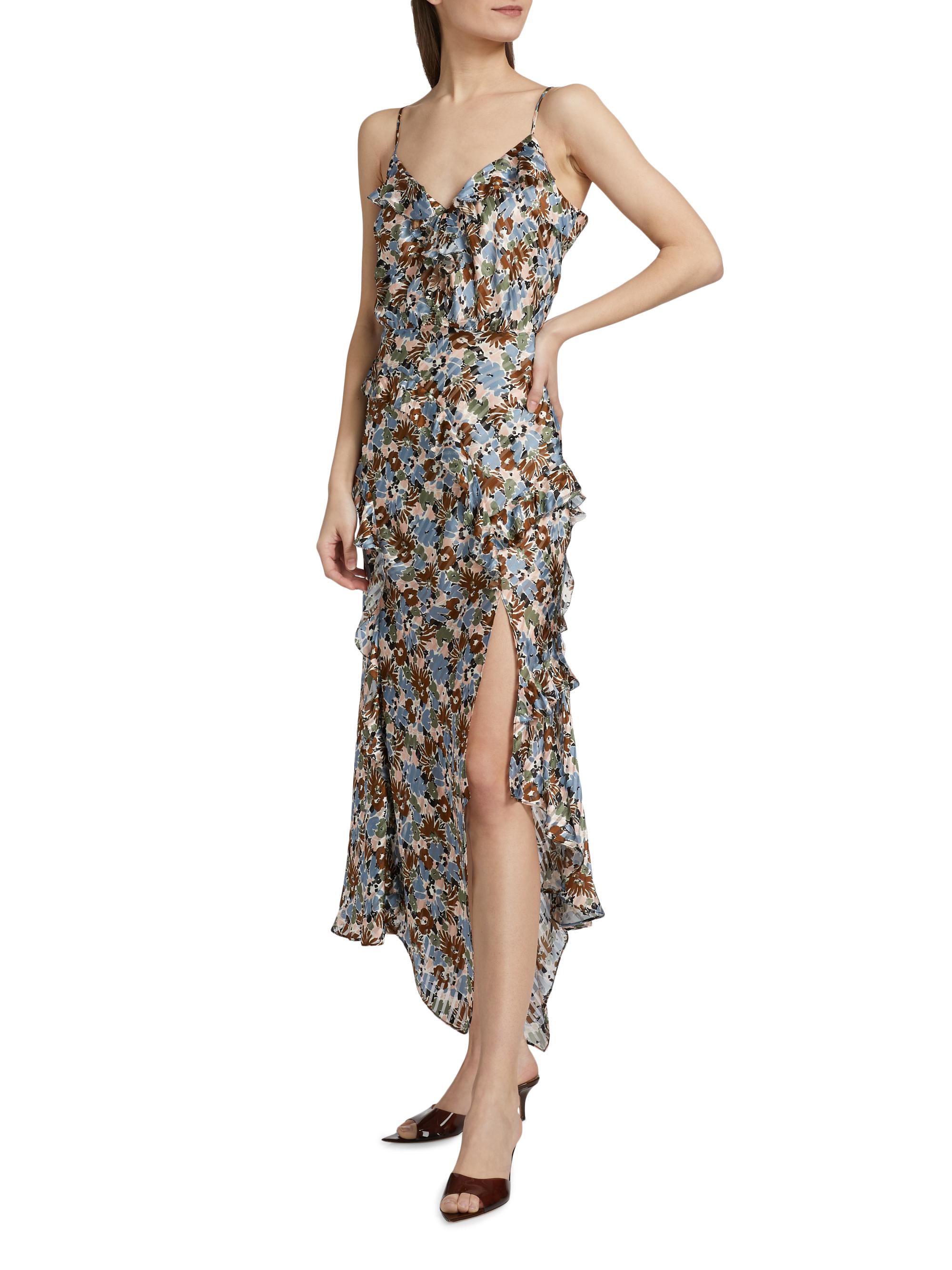 Veronica Beard Avenel Silk Midi Dress | Lake Mist Multi | Size 10